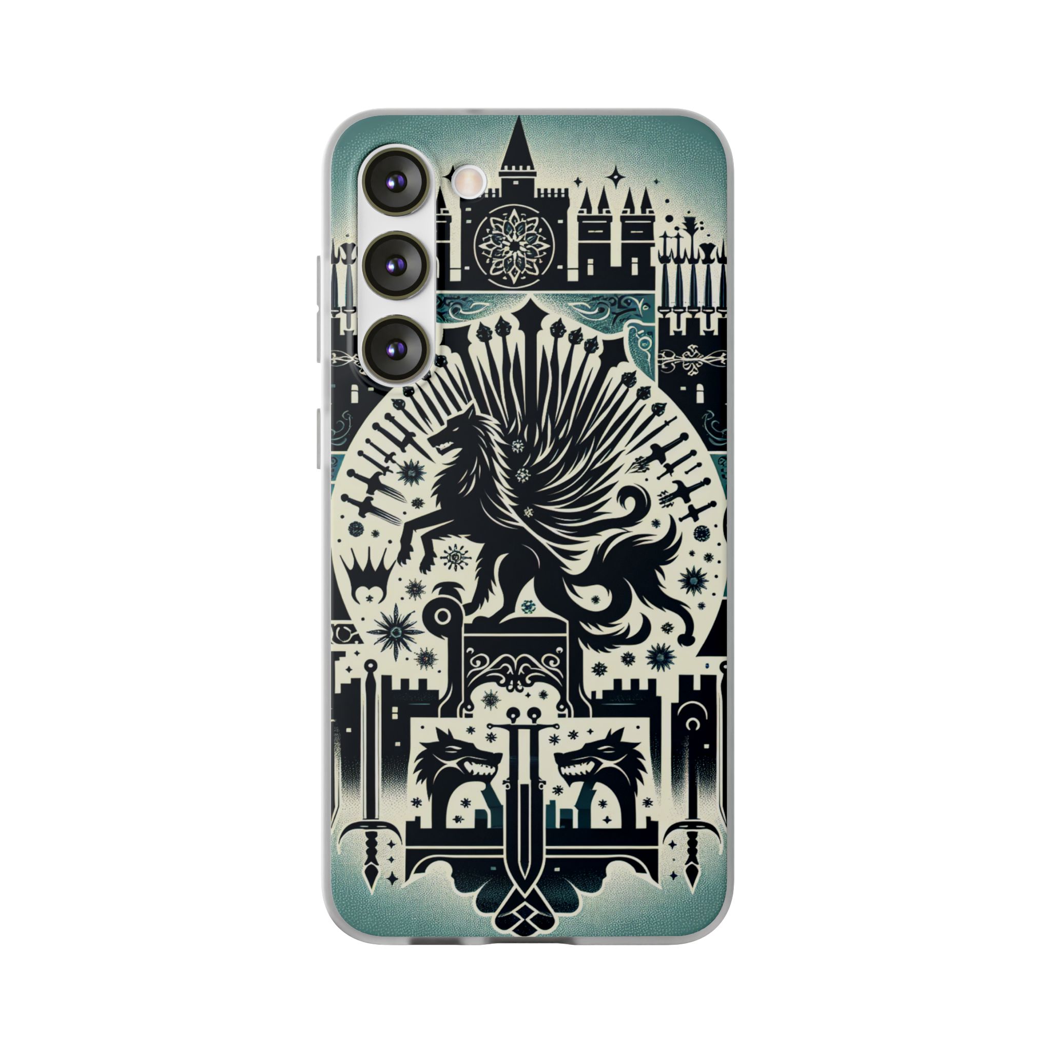 Ancient King Crest Theme Trendy Resistant Flexi Phone Back Case - Image 3