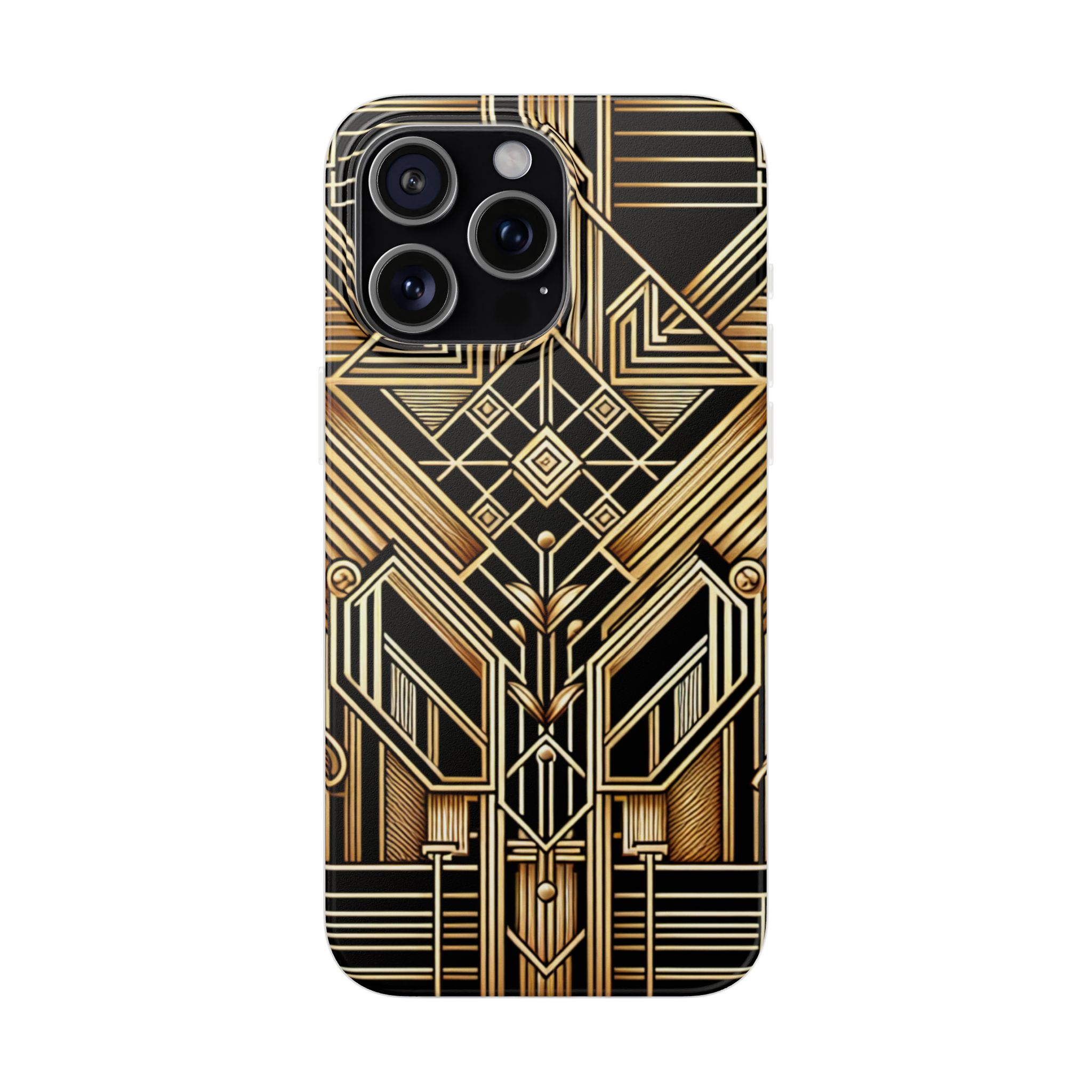 Golden Art Deco Trendy Resistant Flexi Phone Back Case - Image 2