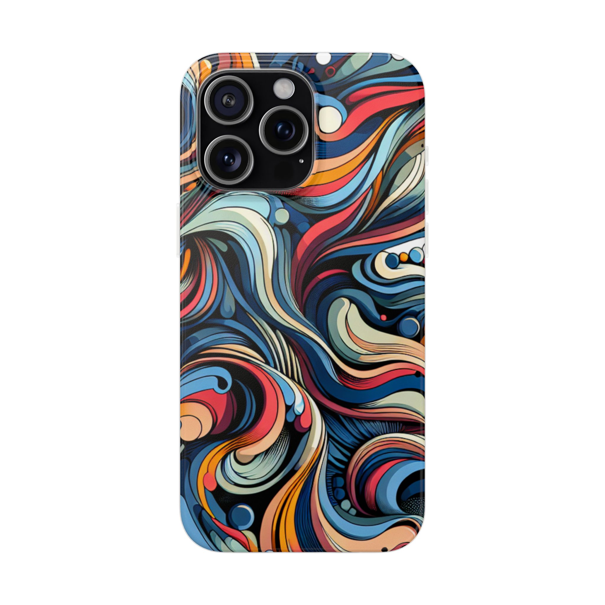 Waves Dance Multicolor Trendy Resistant Flexi Case - Image 4