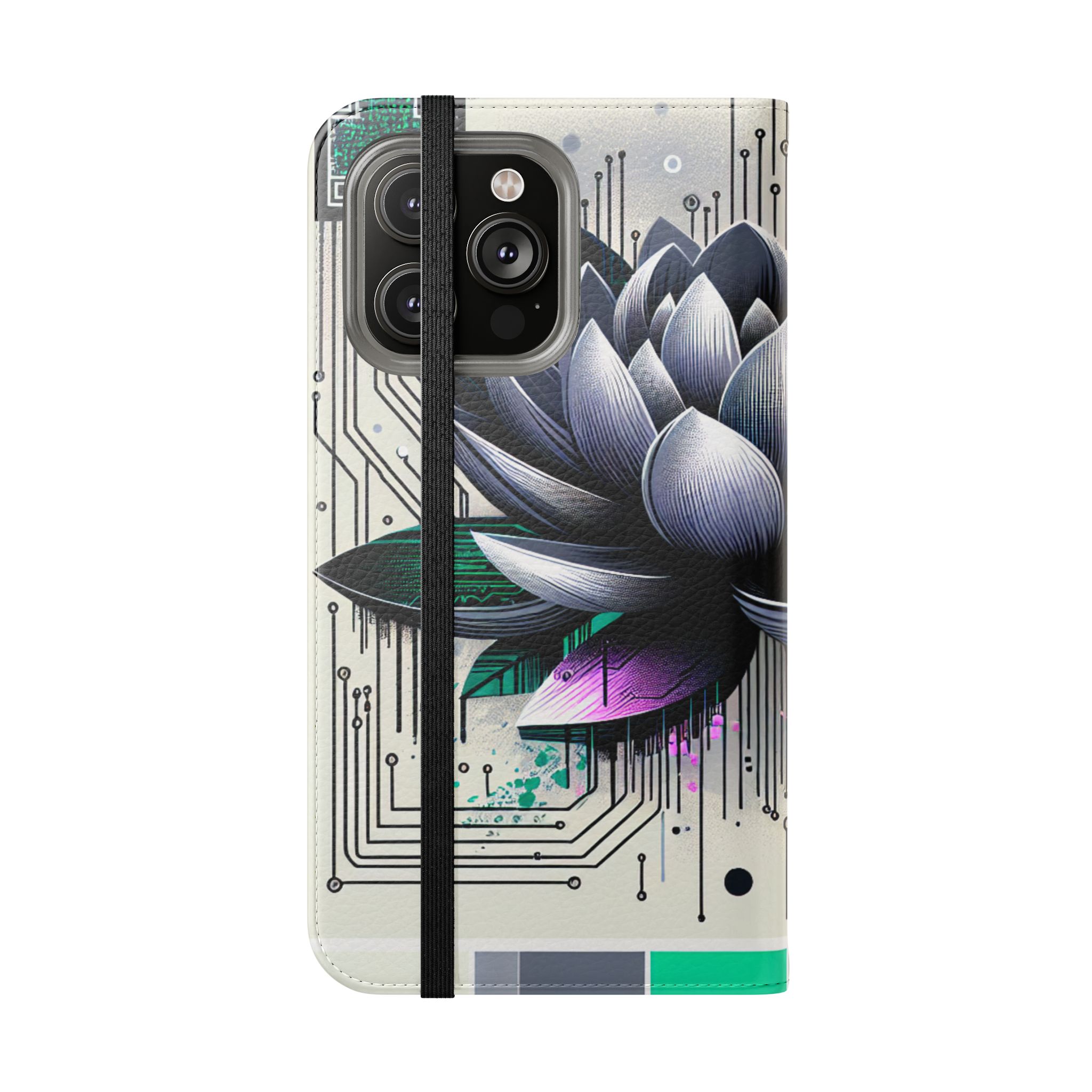 Blue Lotus Theme Soft Flip Case - Image 4