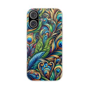 Peacock Feather Art Trendy Resistant Flexi Phone Back Case