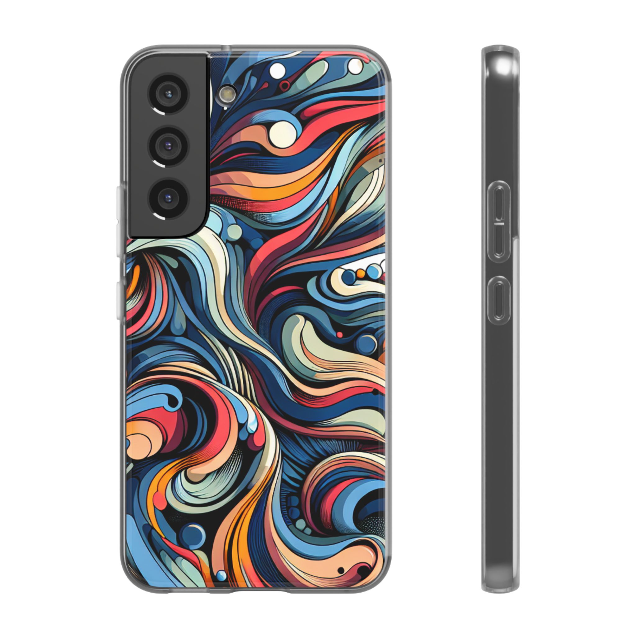 Waves Dance Multicolor Trendy Resistant Flexi Case - Image 3