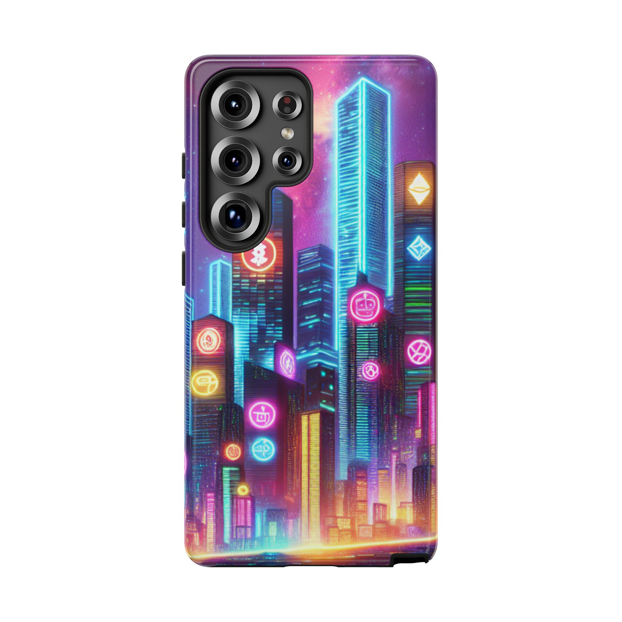 Neon Skyscraper Art Trendy Sleek Resistant Tough Phone Case