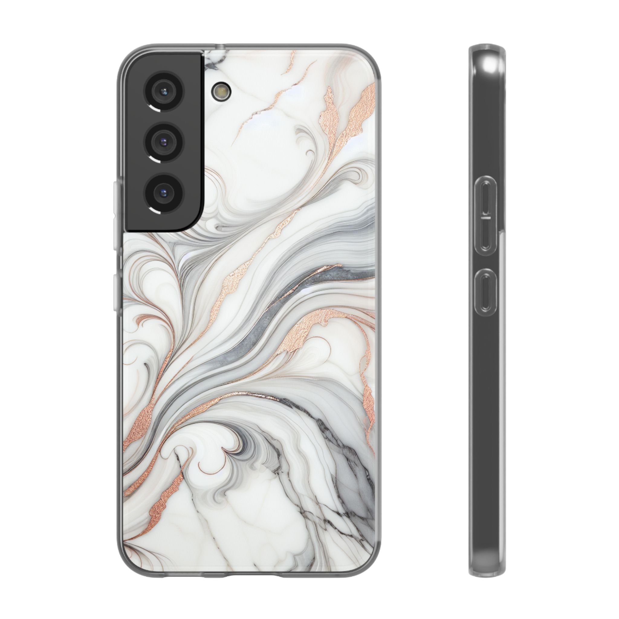 Marble Theme Printed Trendy Resistant Flexi Phone Back Case - Image 4