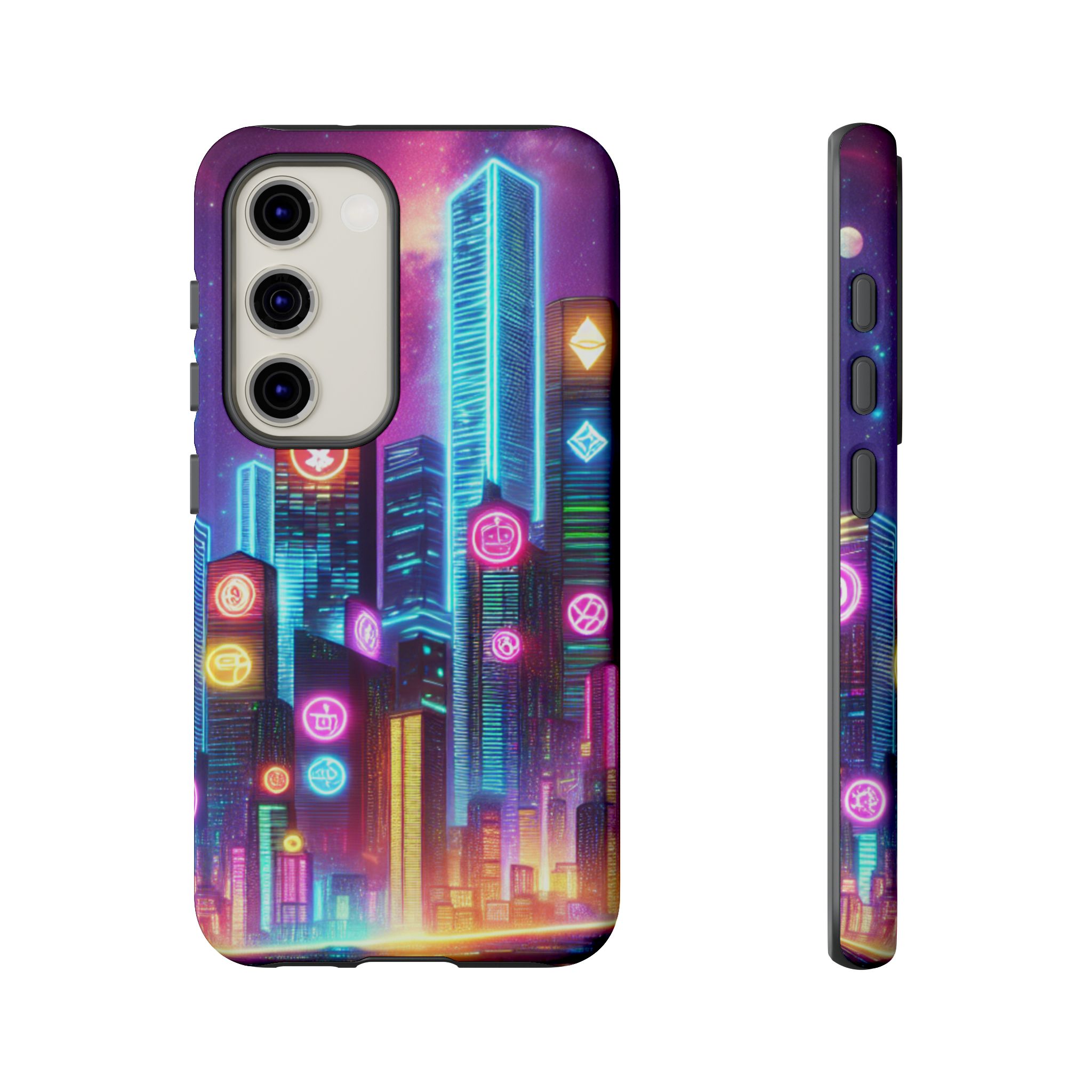 Neon Skyscraper Art Trendy Sleek Resistant Tough Phone Case - Image 9
