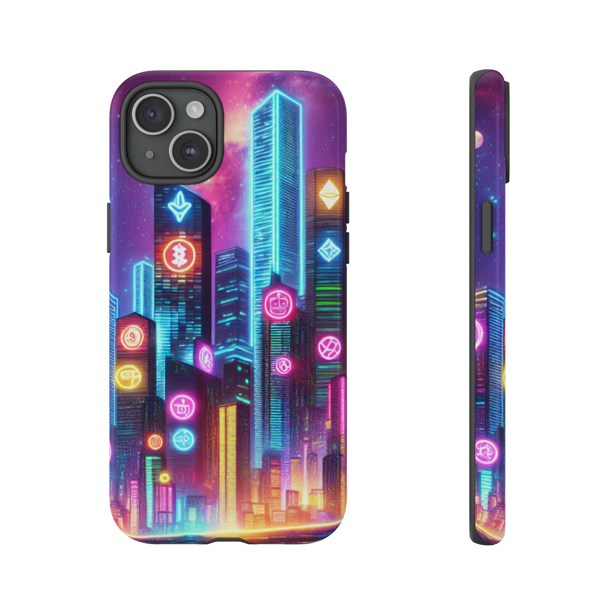 Neon Skyscraper Art Trendy Sleek Resistant Tough Phone Case - Image 10