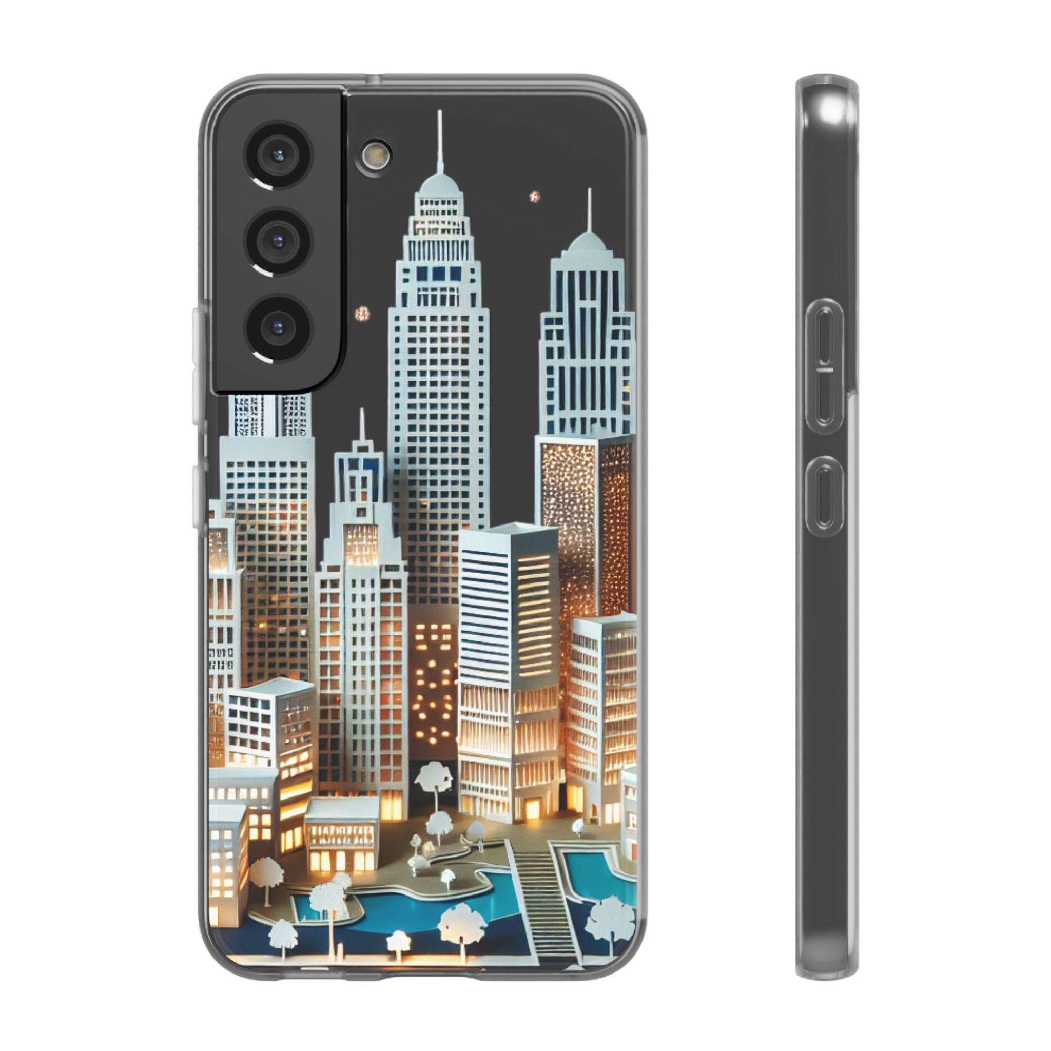 Paper Art 3D Cityscapes Trendy Resistant Flexi Phone Back Case - Image 5