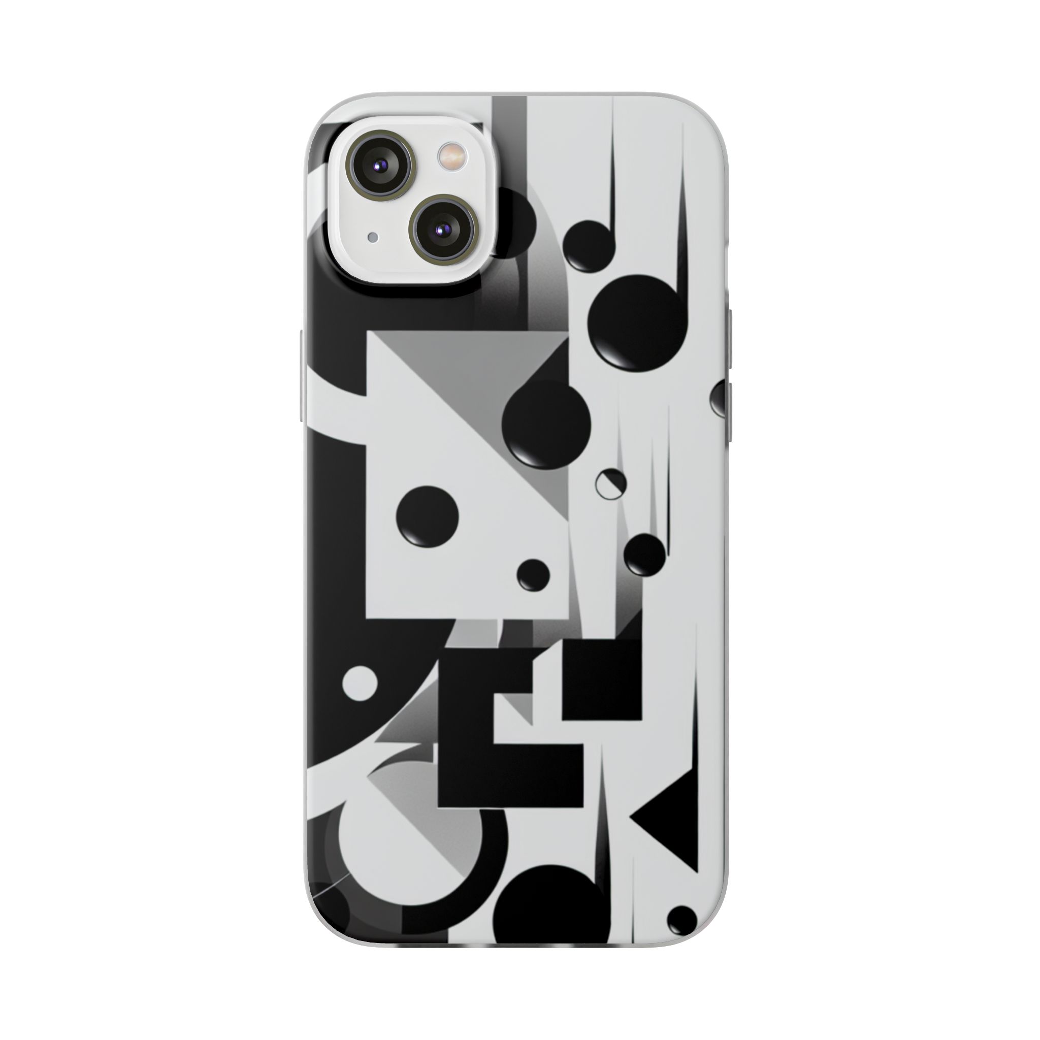 Black & White Abstract Trendy Resistant Flexi Phone Back Case - Image 6