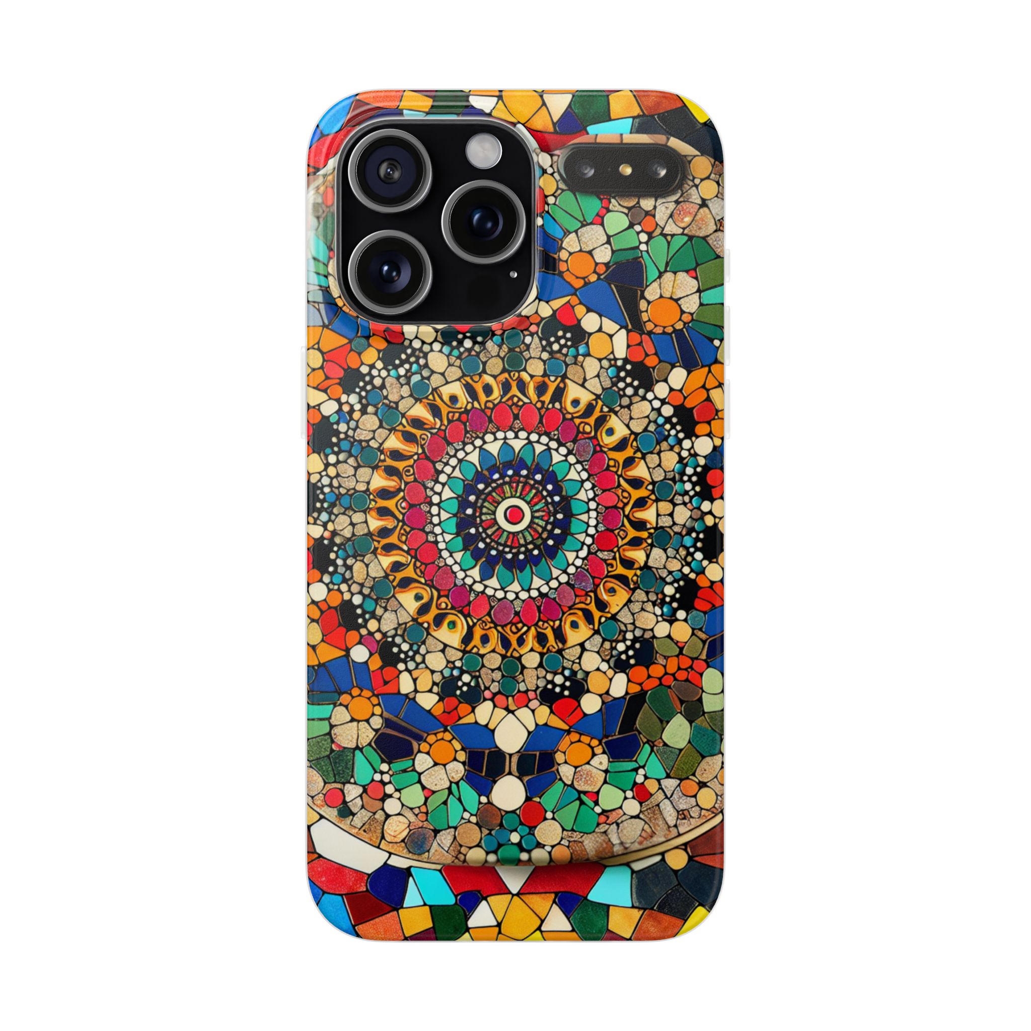 Mosaic Mandala Trendy Resistant Flexi Phone Back Case - Image 3