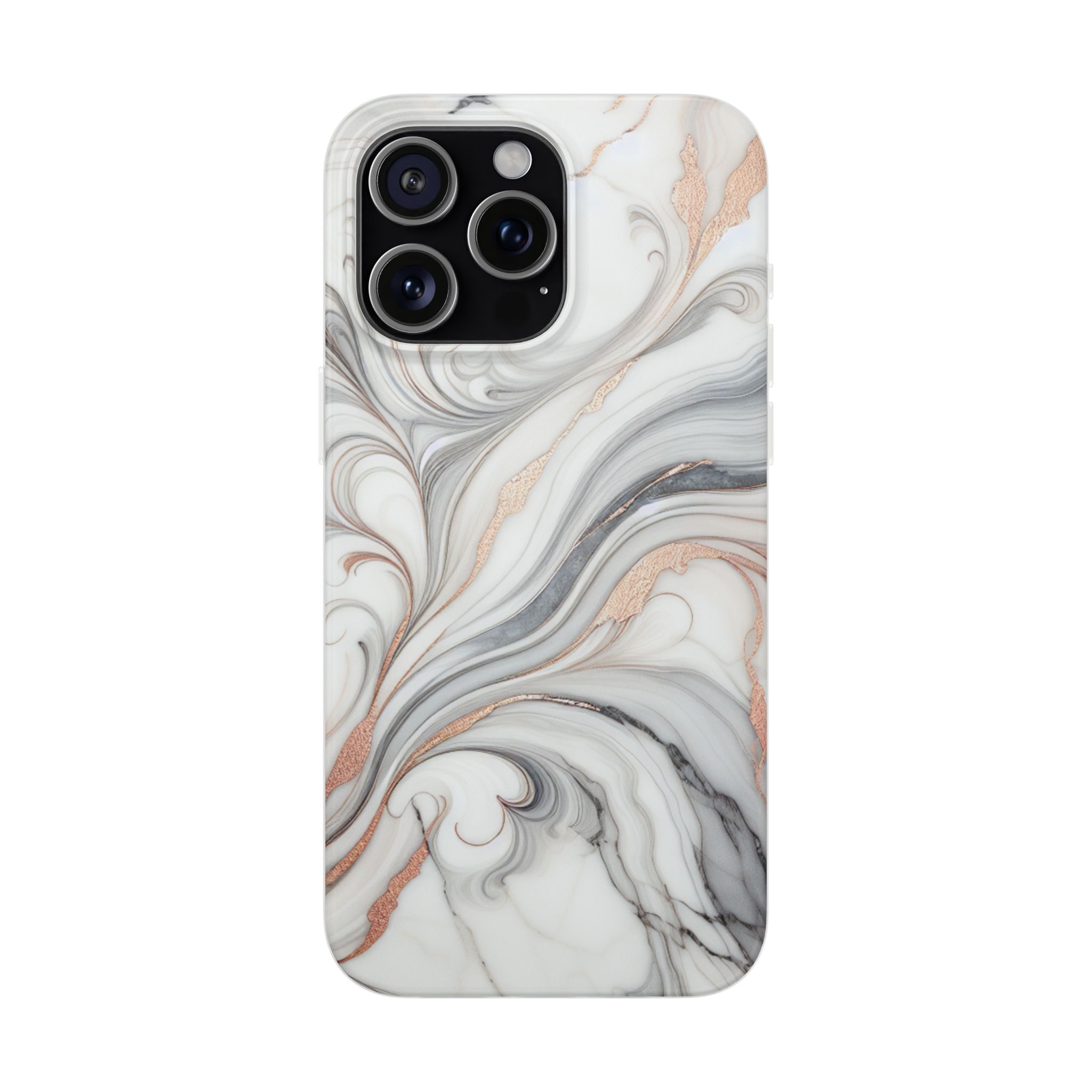 Marble Theme Printed Trendy Resistant Flexi Phone Back Case - Image 2