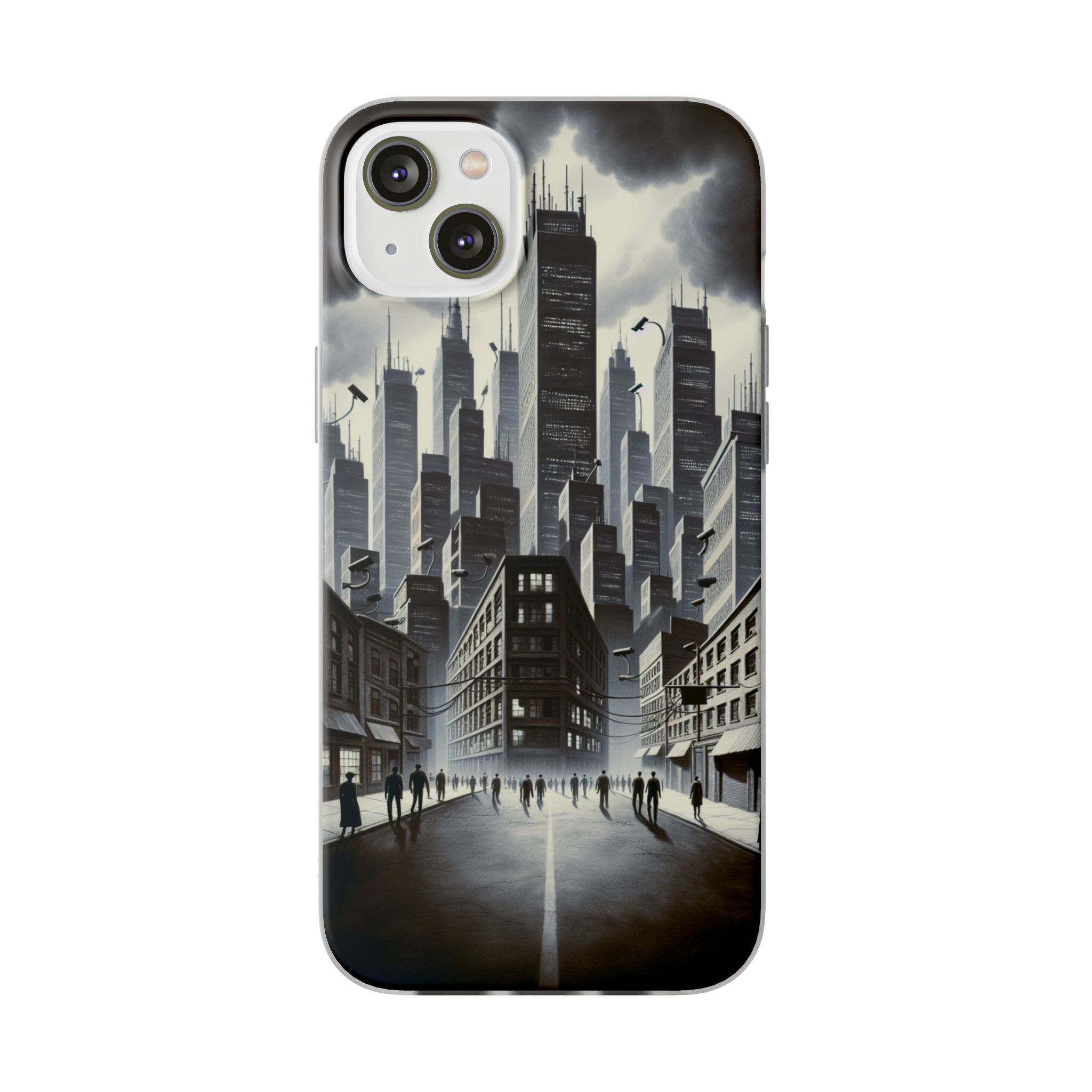 Modern Black & White City Trendy Resistant Flexi Phone Back Case - Image 6