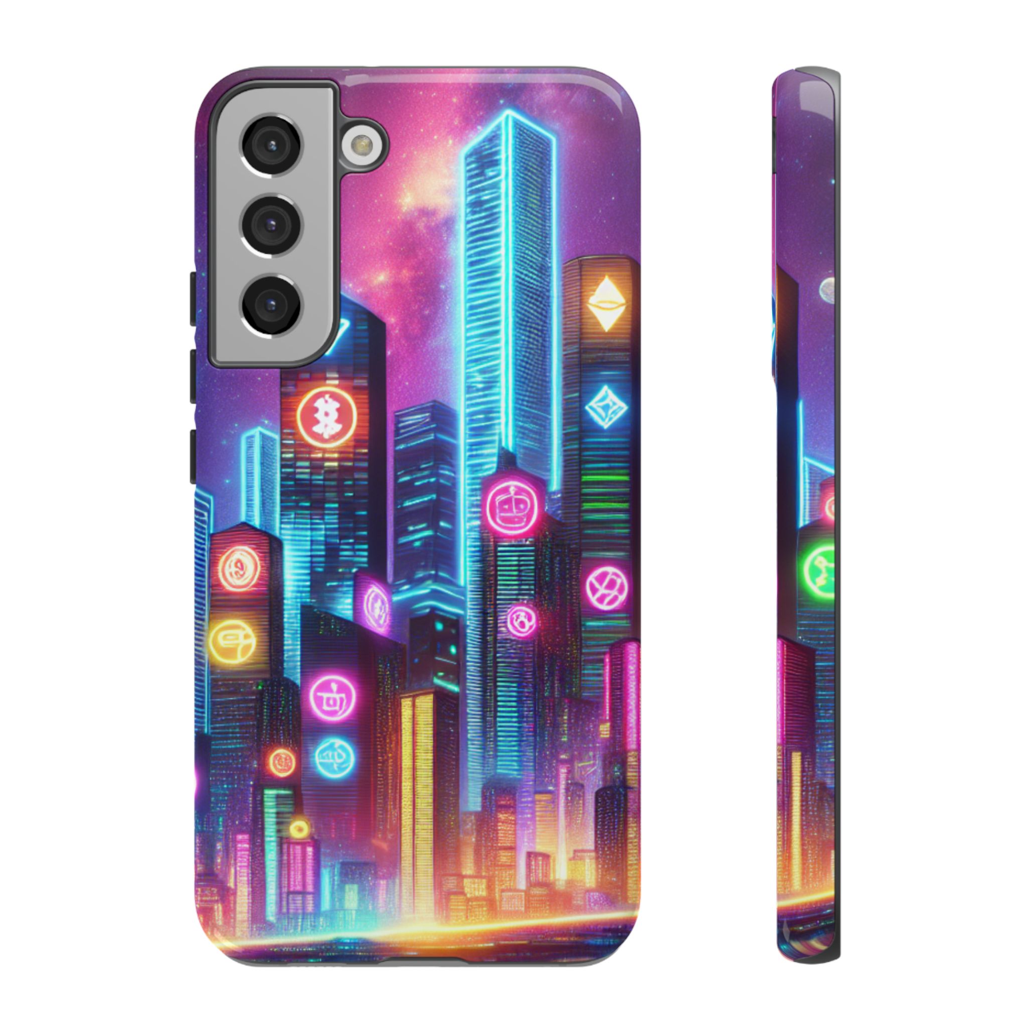 Neon Skyscraper Art Trendy Sleek Resistant Tough Phone Case - Image 7