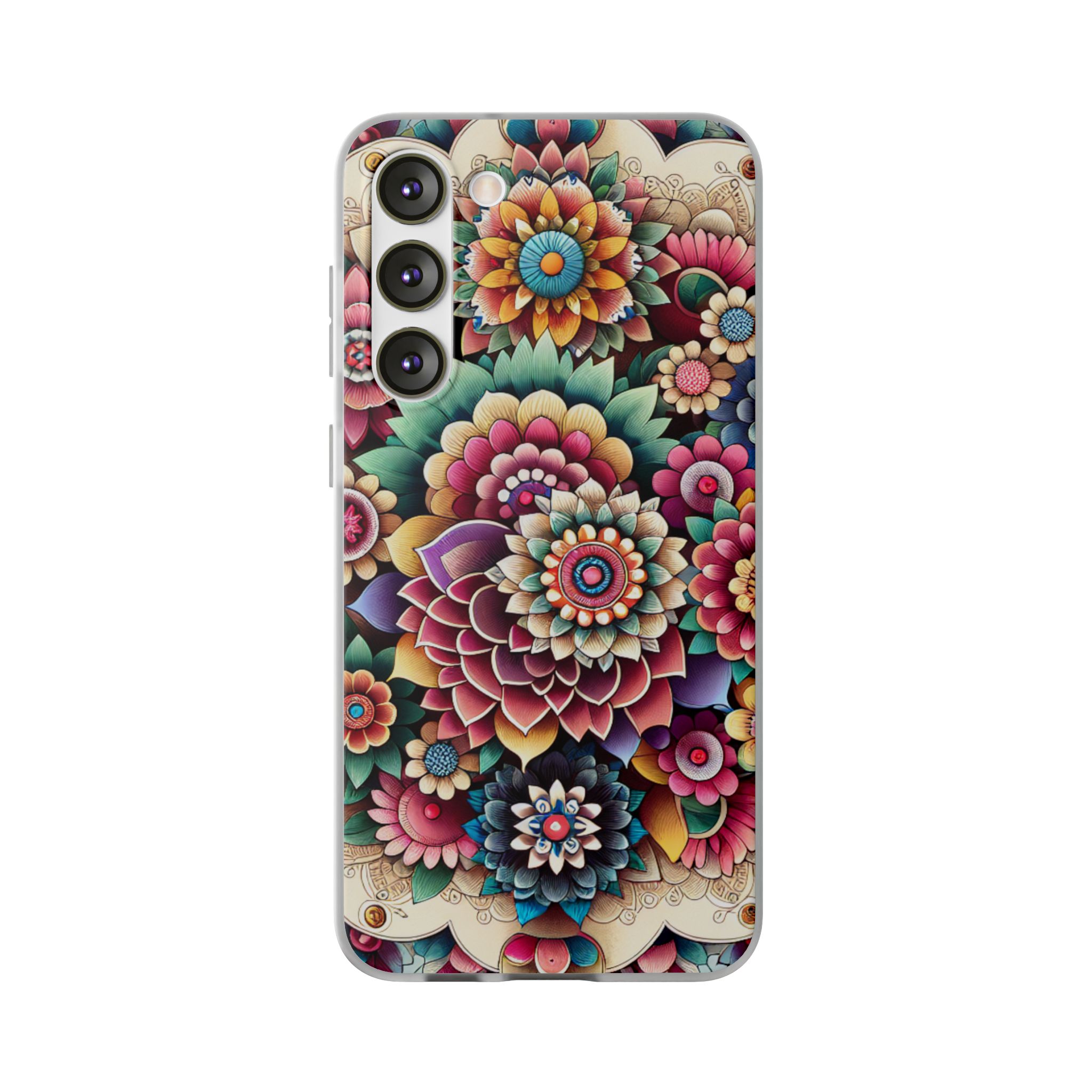 Floral Pattern Print Trendy Resistant Flexi Phone Back Case