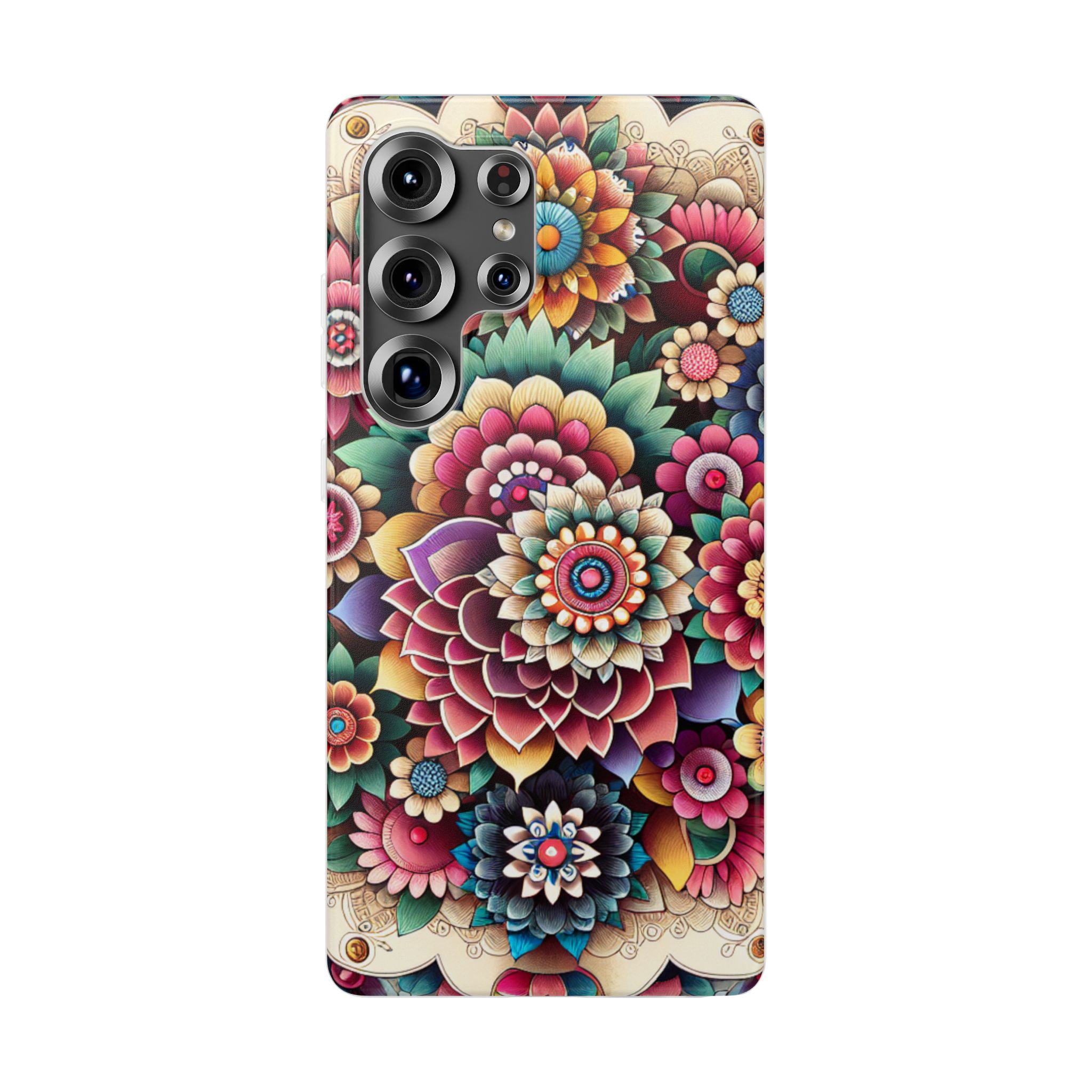 Floral Pattern Print Trendy Resistant Flexi Phone Back Case - Image 4