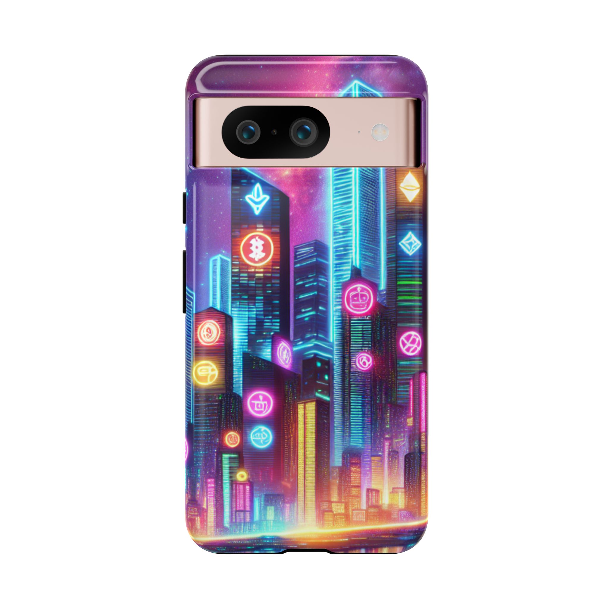 Neon Skyscraper Art Trendy Sleek Resistant Tough Phone Case - Image 2