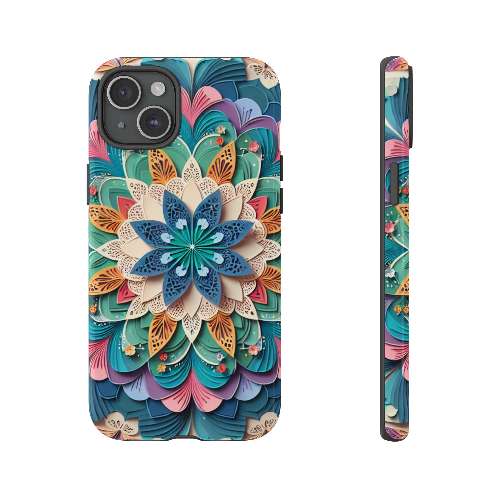 Butterfly Themed Mandala Trendy Tough Case - Image 6
