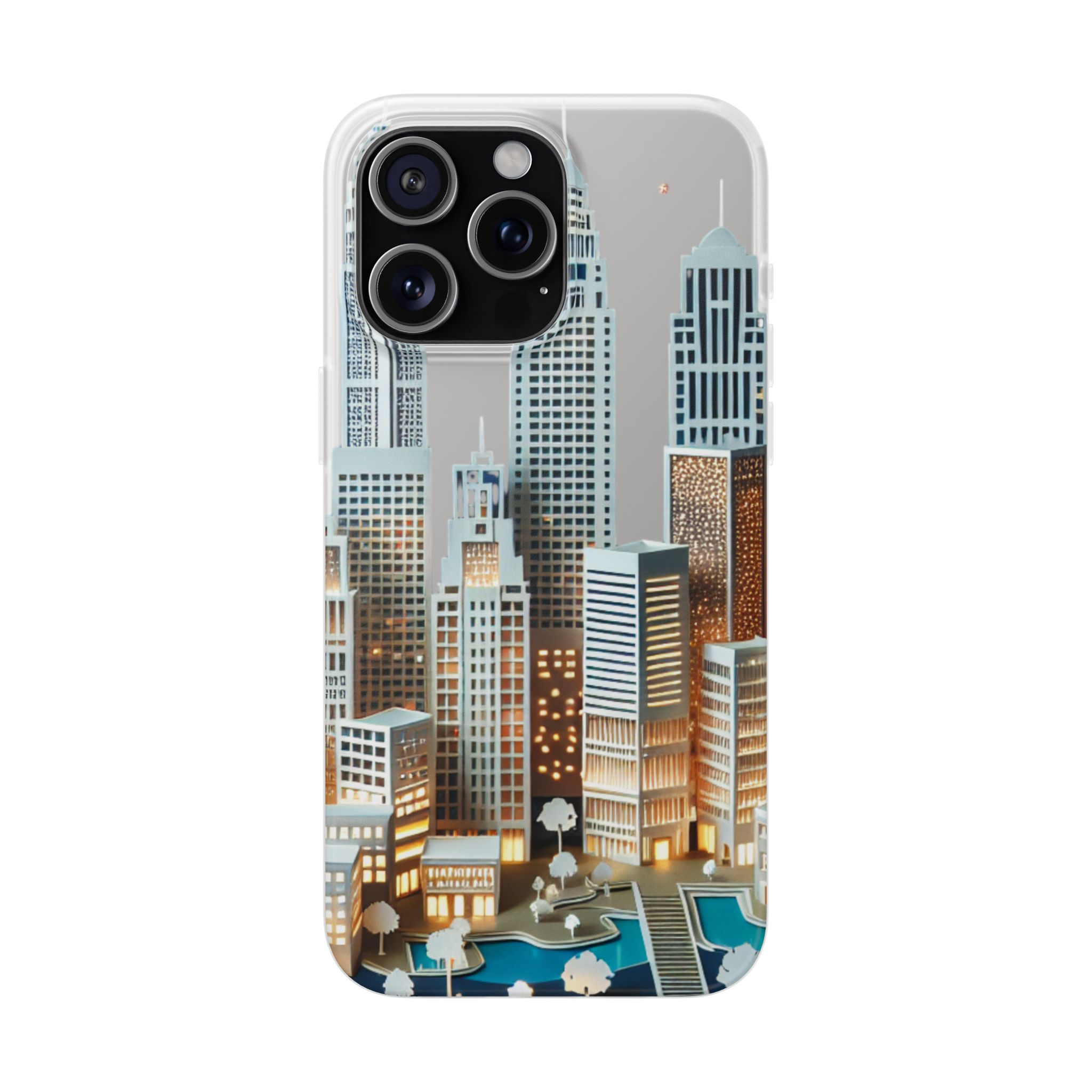 Paper Art 3D Cityscapes Trendy Resistant Flexi Phone Back Case - Image 4