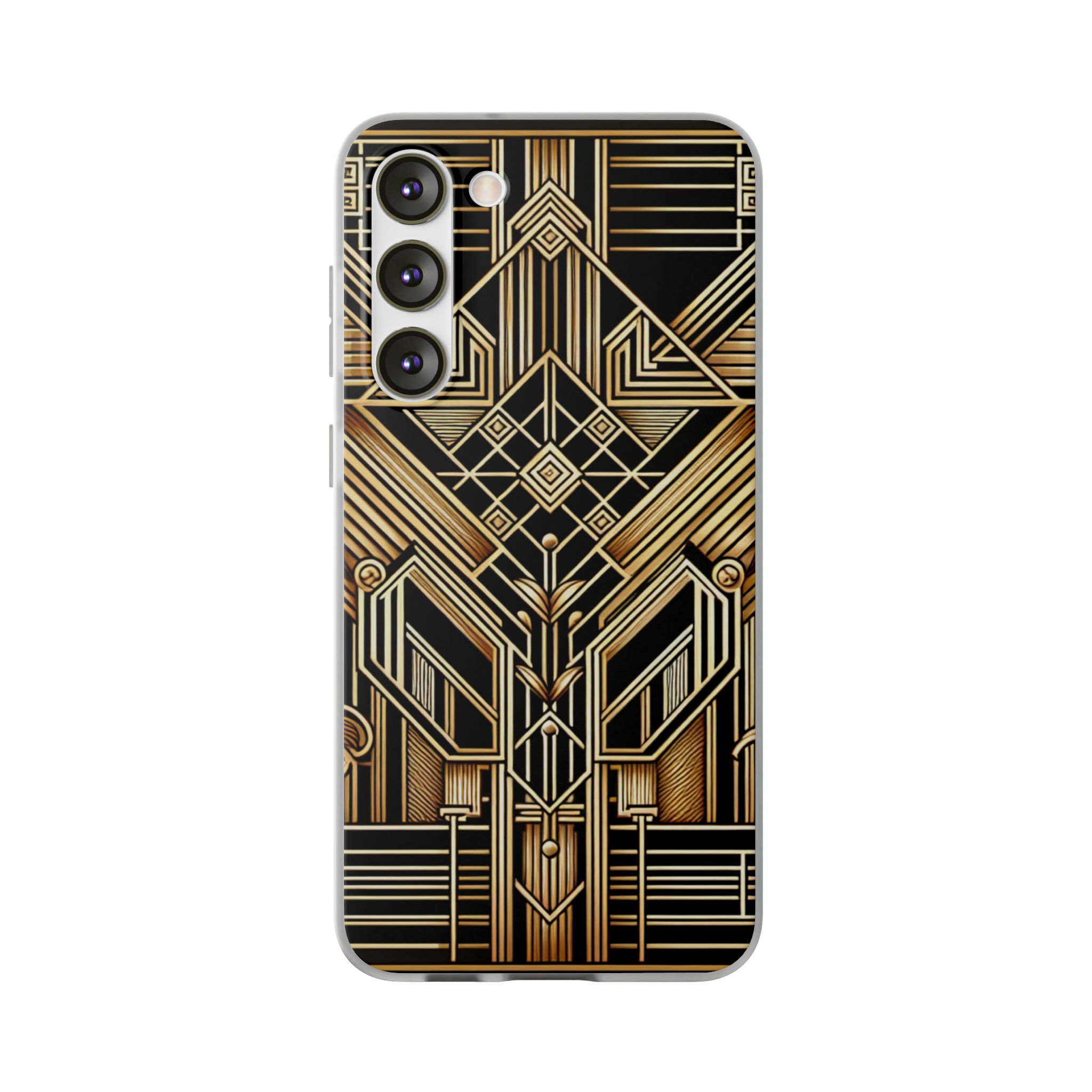 Golden Art Deco Trendy Resistant Flexi Phone Back Case - Image 5
