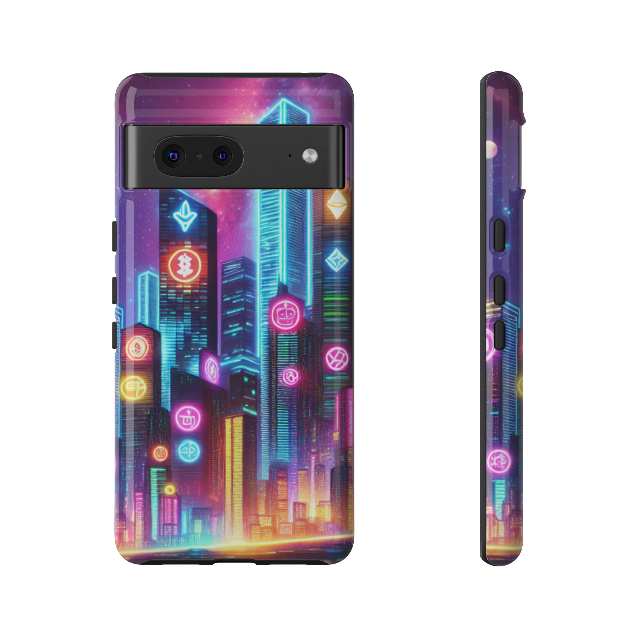 Neon Skyscraper Art Trendy Sleek Resistant Tough Phone Case - Image 6