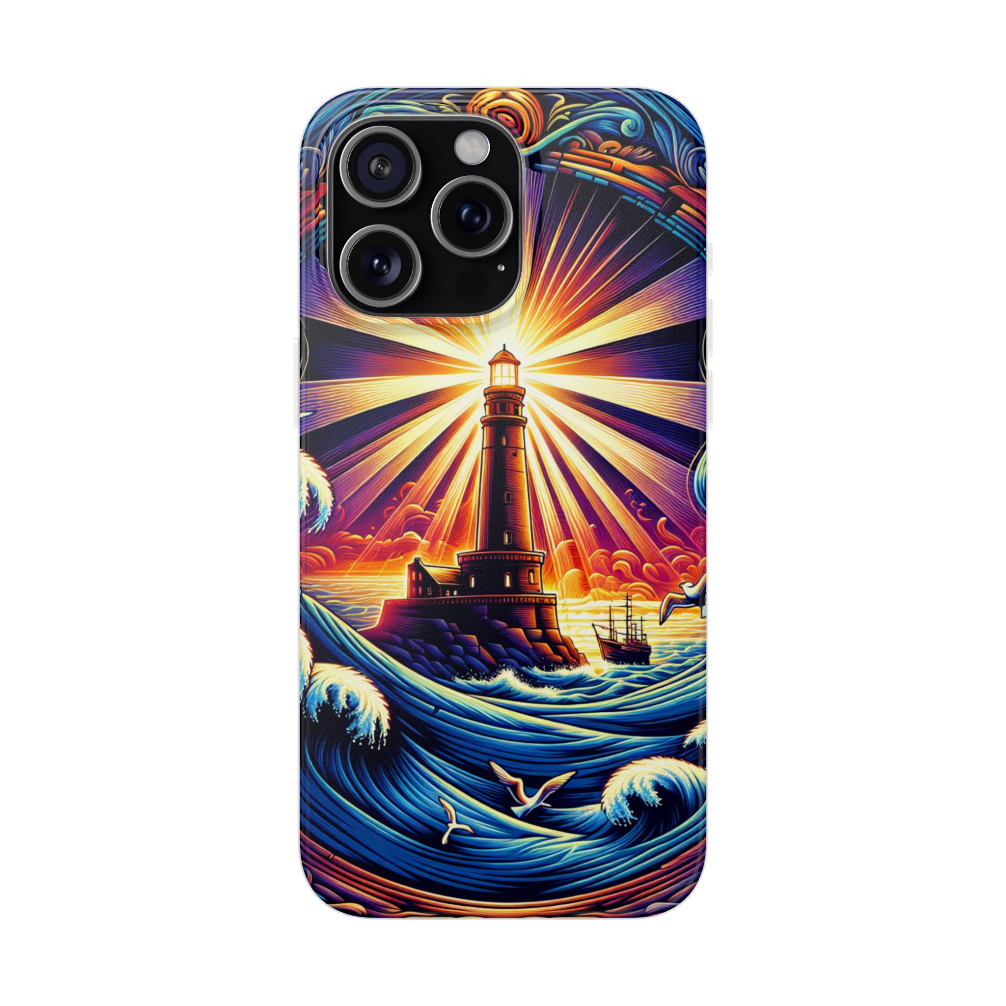 Majestic Lighthouse Trendy Resistant Flexi Phone Back Case - Image 4
