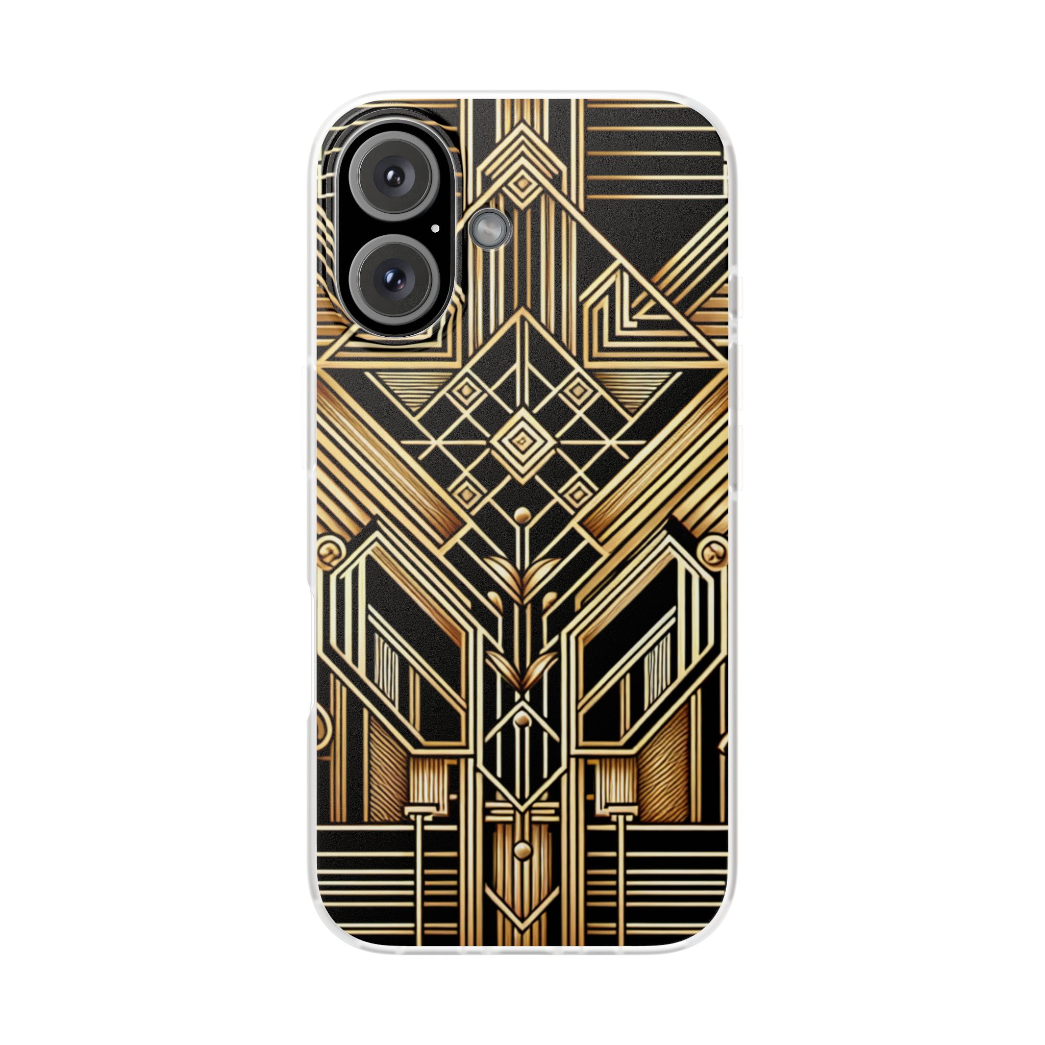 Golden Art Deco Trendy Resistant Flexi Phone Back Case