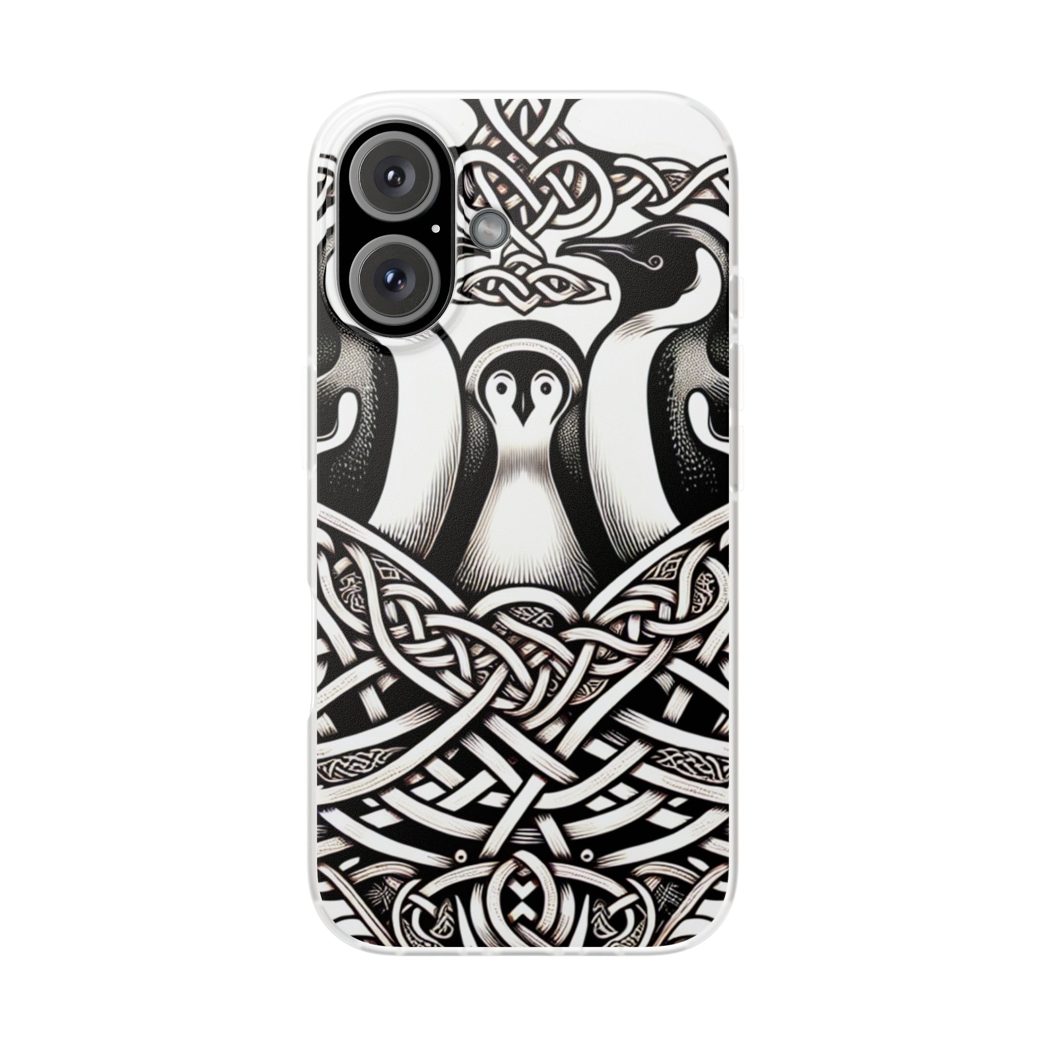 Birds With Artistic Pattern Trendy Resistant Flexi Phone Back Case - Image 2