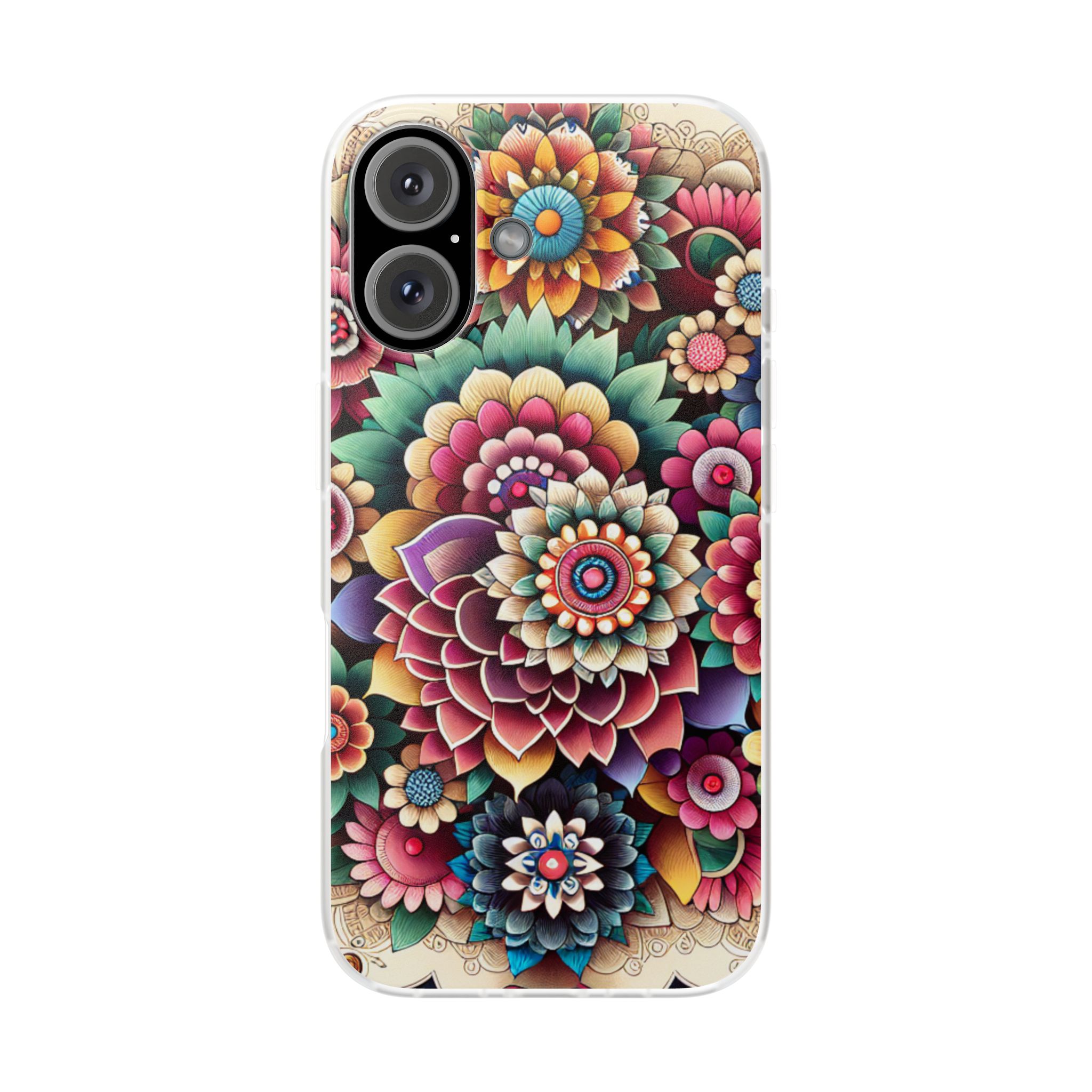 Floral Pattern Print Trendy Resistant Flexi Phone Back Case - Image 2