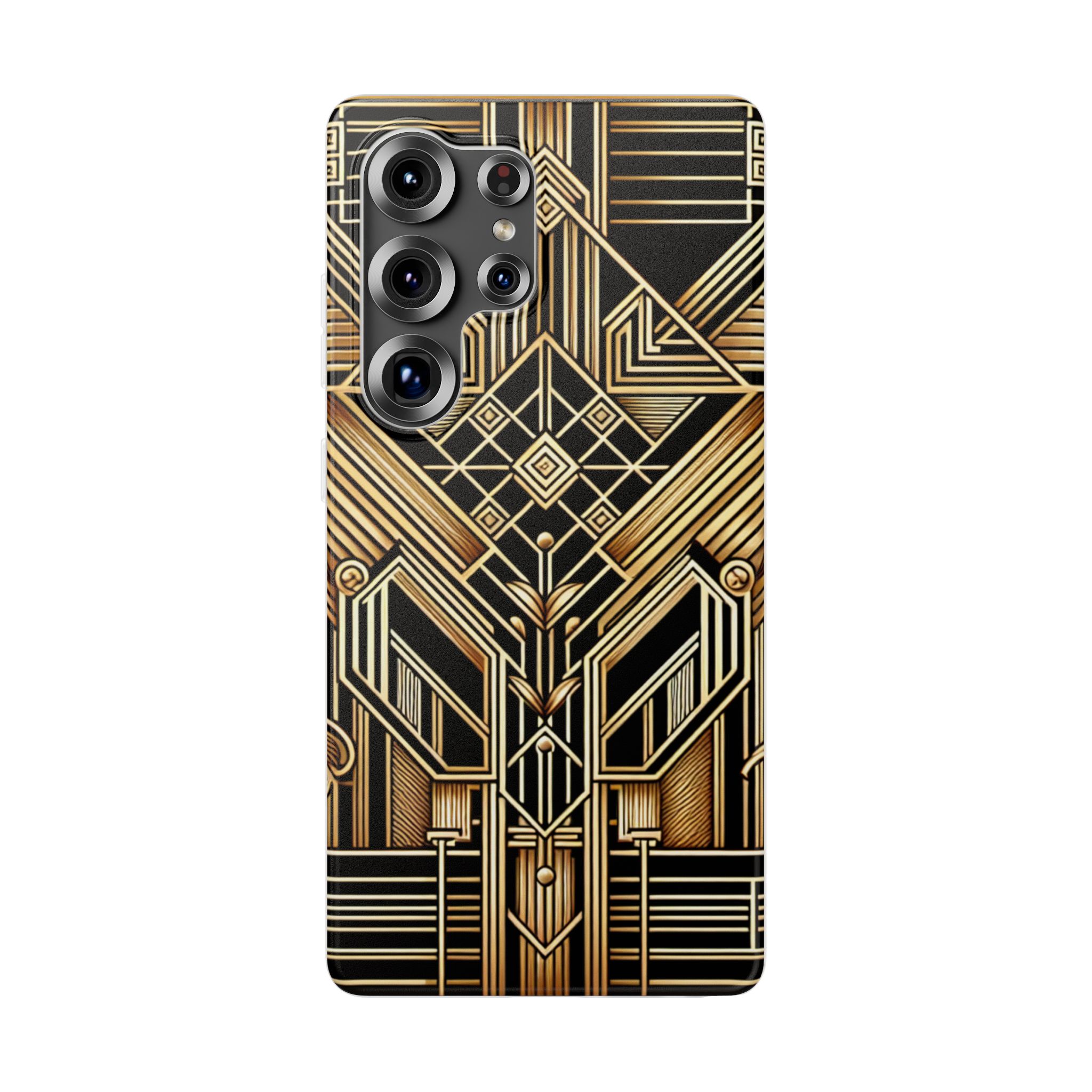 Golden Art Deco Trendy Resistant Flexi Phone Back Case - Image 3
