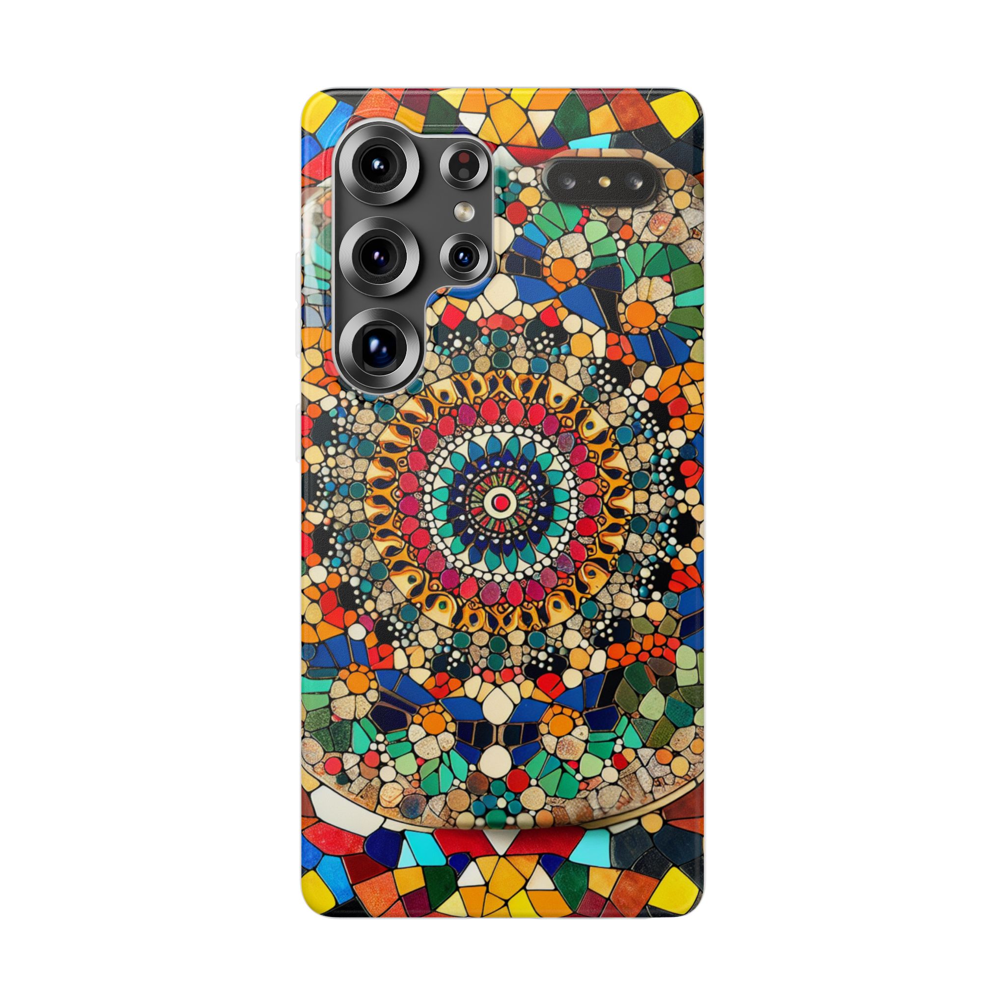 Mosaic Mandala Trendy Resistant Flexi Phone Back Case - Image 4