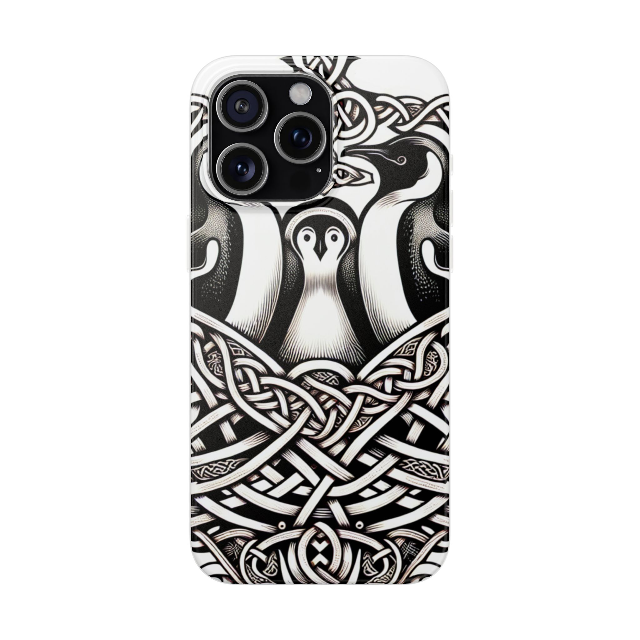 Birds With Artistic Pattern Trendy Resistant Flexi Phone Back Case - Image 4