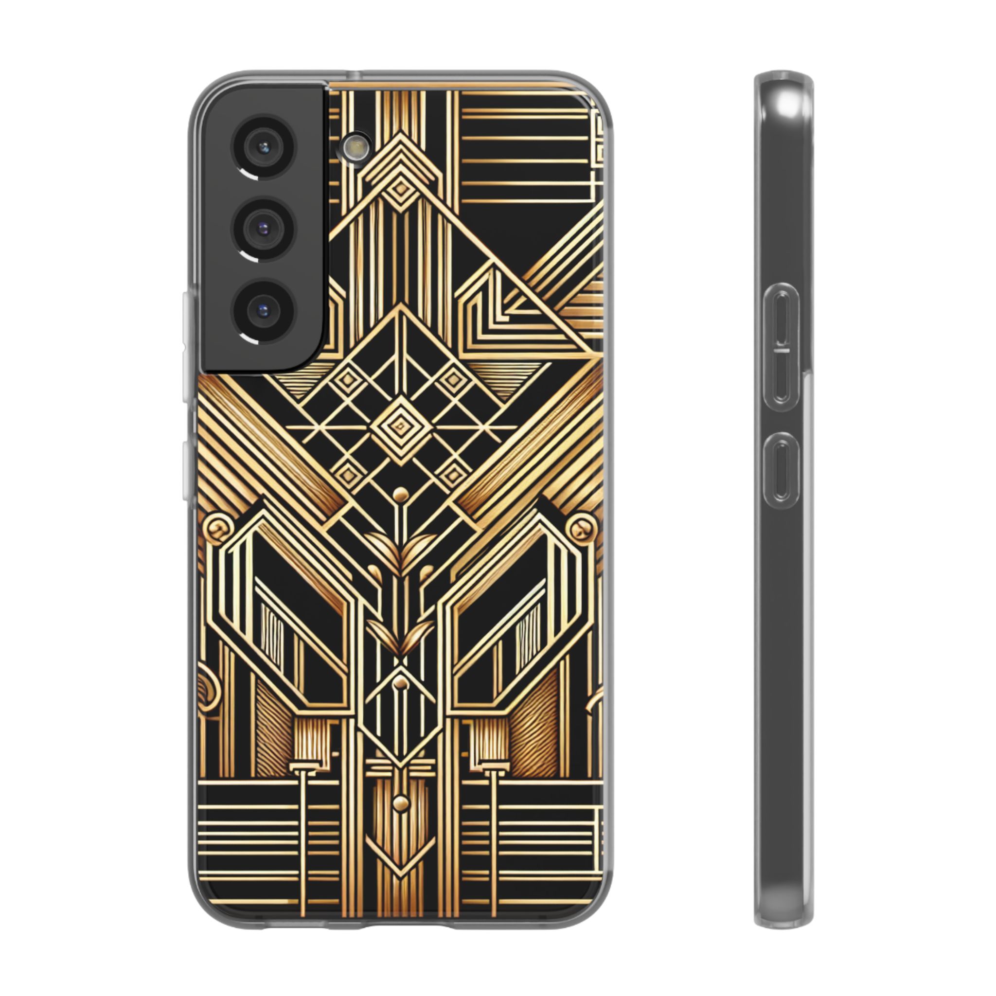 Golden Art Deco Trendy Resistant Flexi Phone Back Case - Image 4