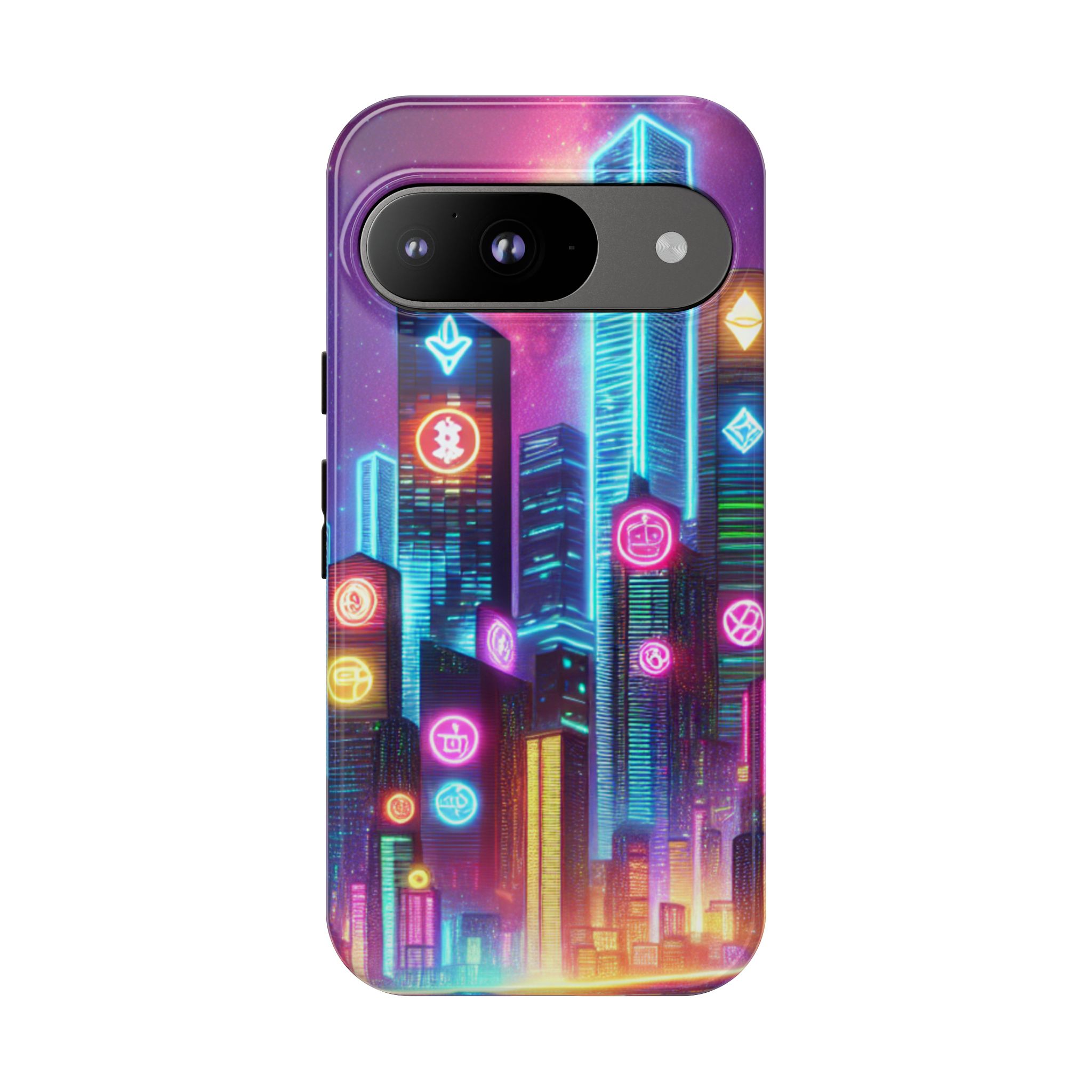 Neon Skyscraper Art Trendy Sleek Resistant Tough Phone Case - Image 4
