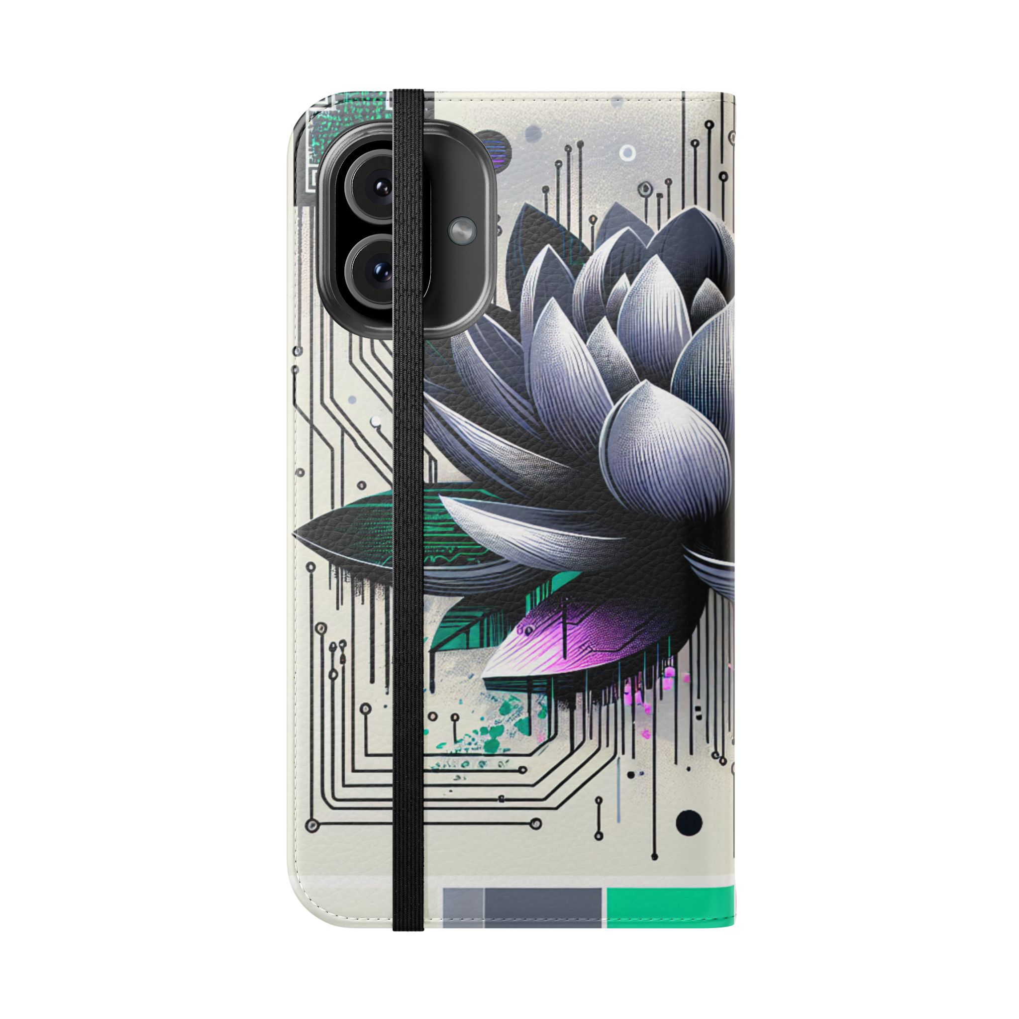 Blue Lotus Theme Soft Flip Case