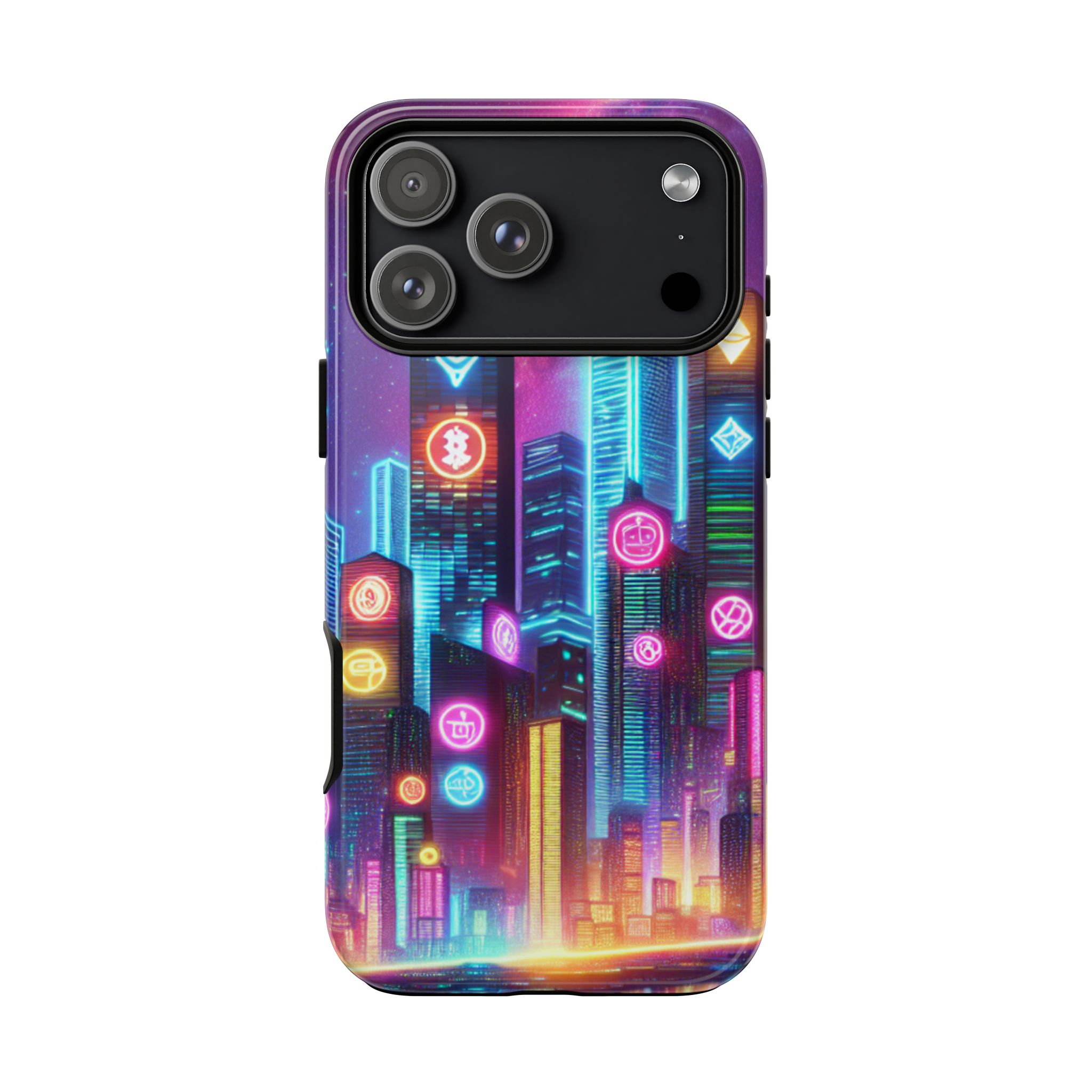 Neon Skyscraper Art Trendy Sleek Resistant Tough Phone Case - Image 3