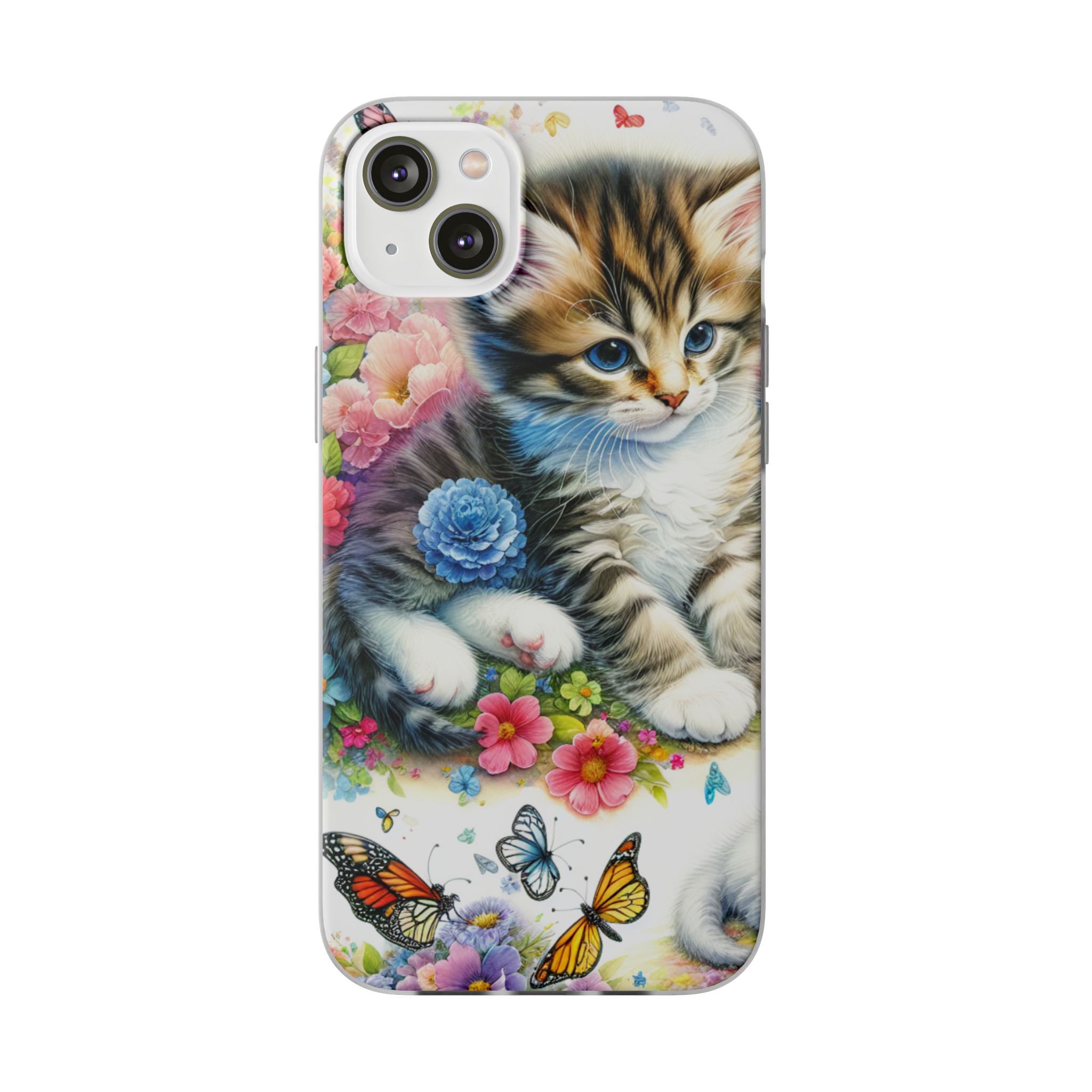 Butterfly & Cat Trendy Resistant Flexi Phone Back Case - Image 6