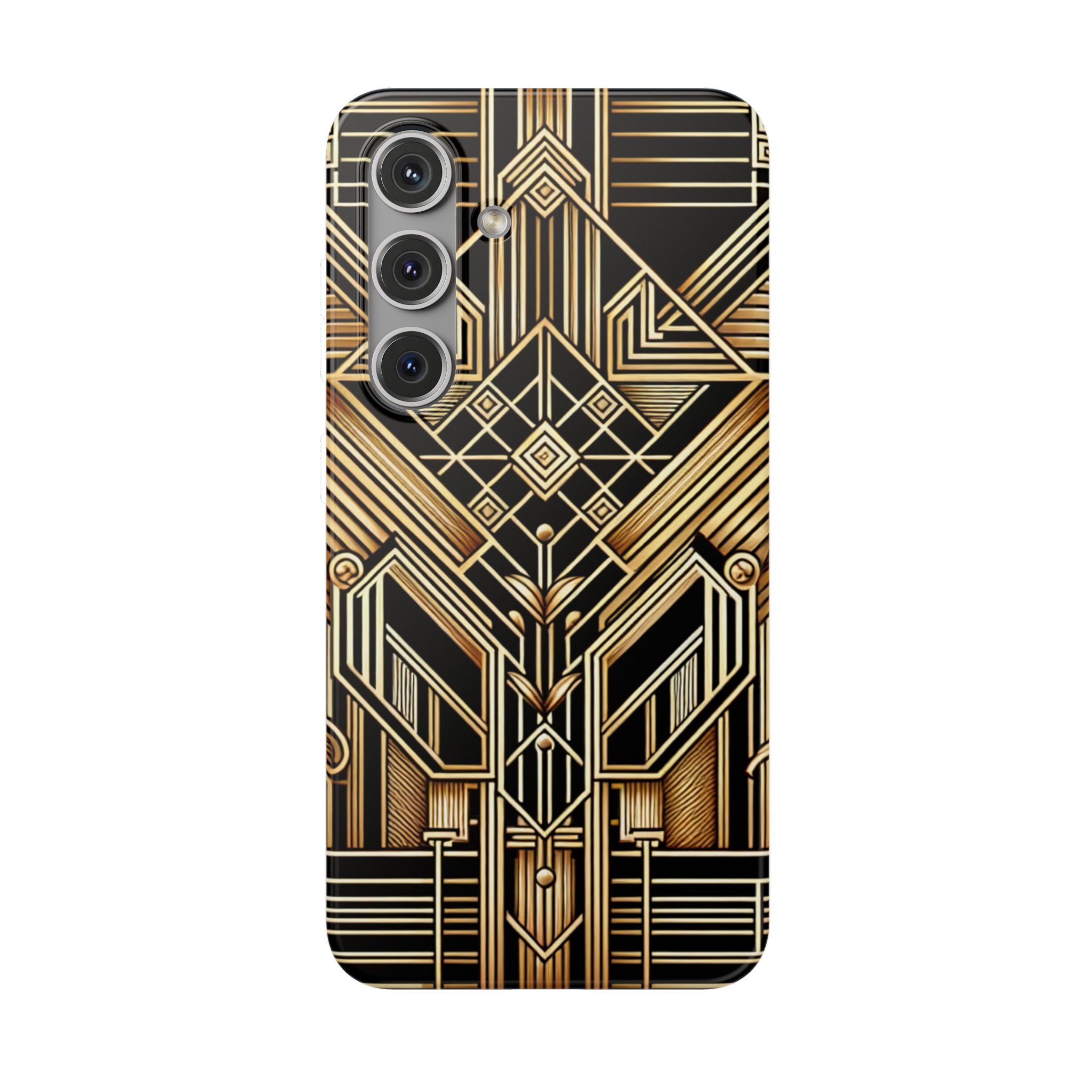 Golden Art Deco Trendy Resistant Flexi Phone Back Case - Image 7