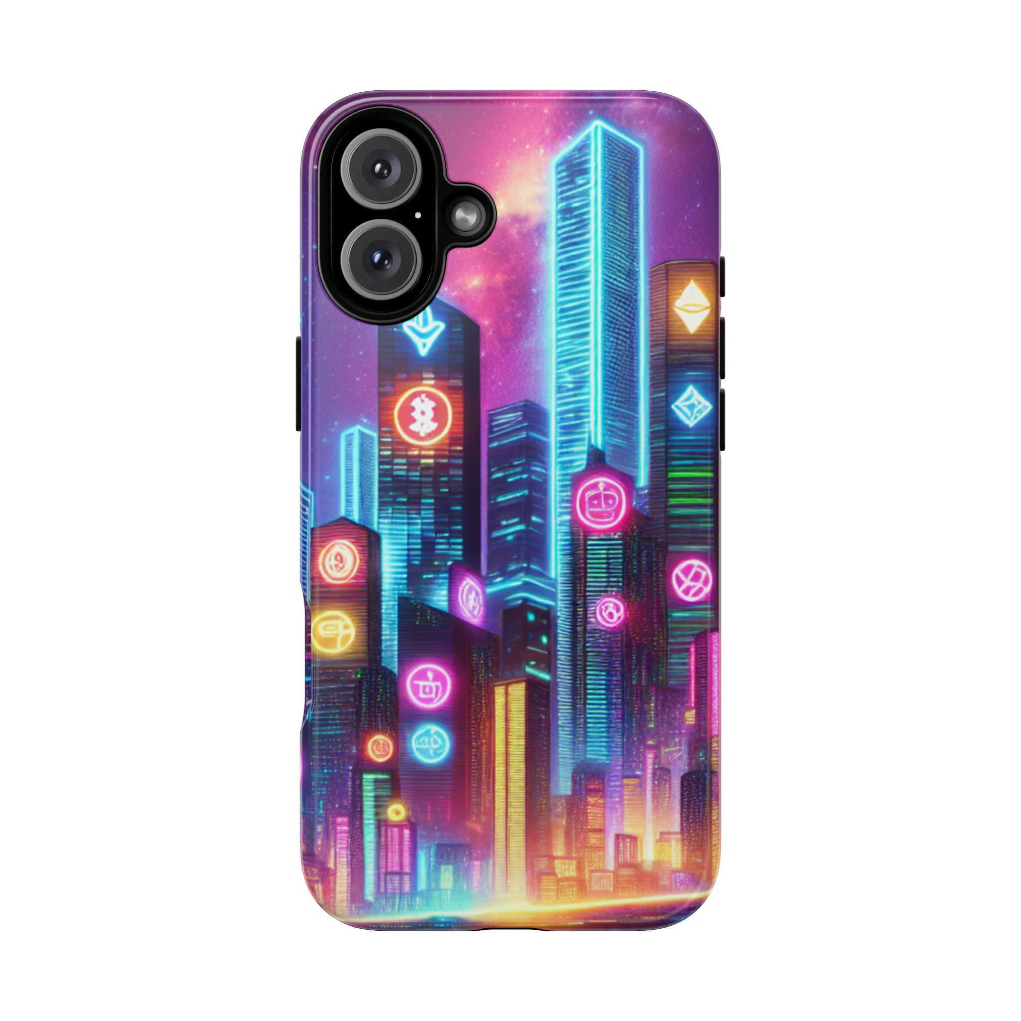 Neon Skyscraper Art Trendy Sleek Resistant Tough Phone Case - Image 5