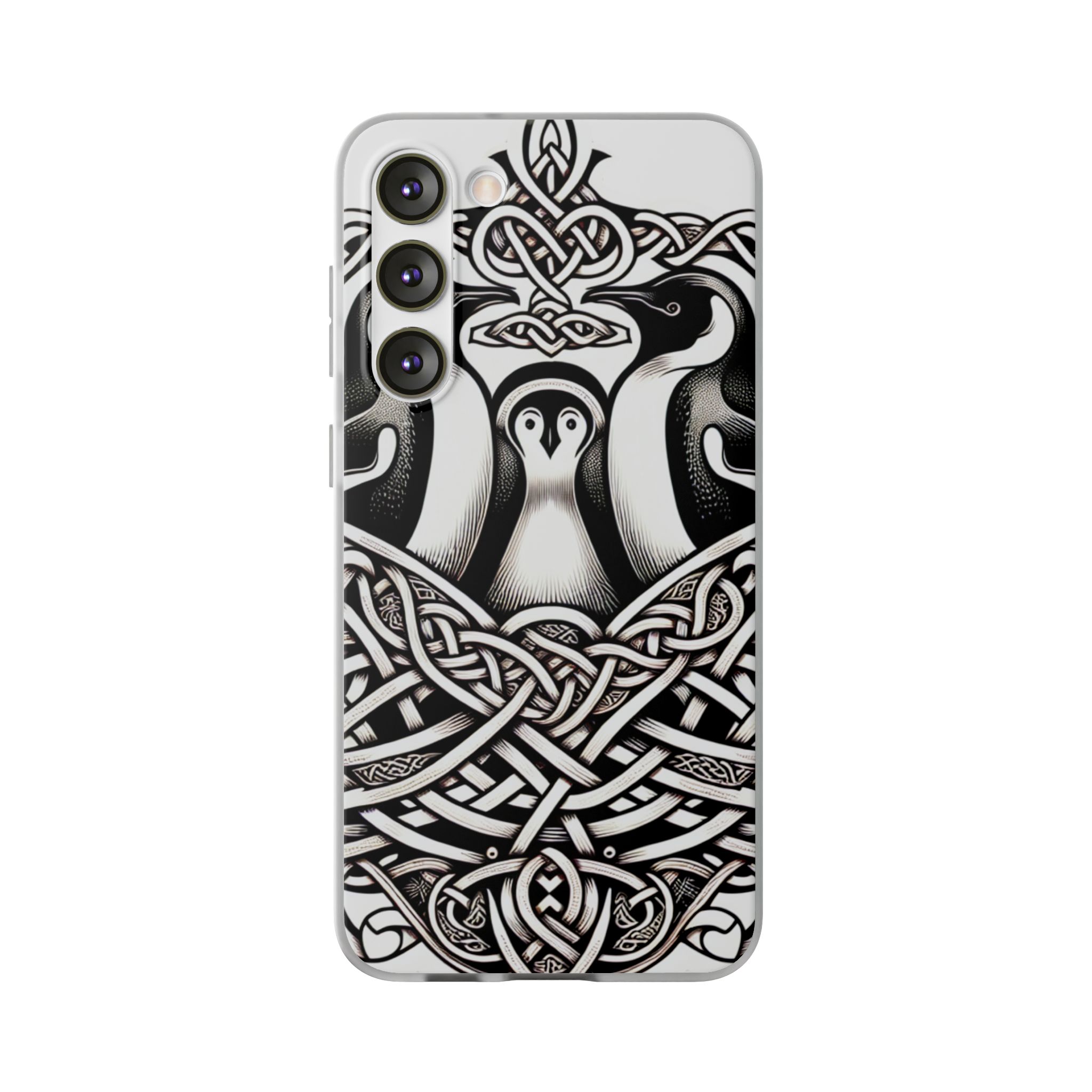 Birds With Artistic Pattern Trendy Resistant Flexi Phone Back Case - Image 3