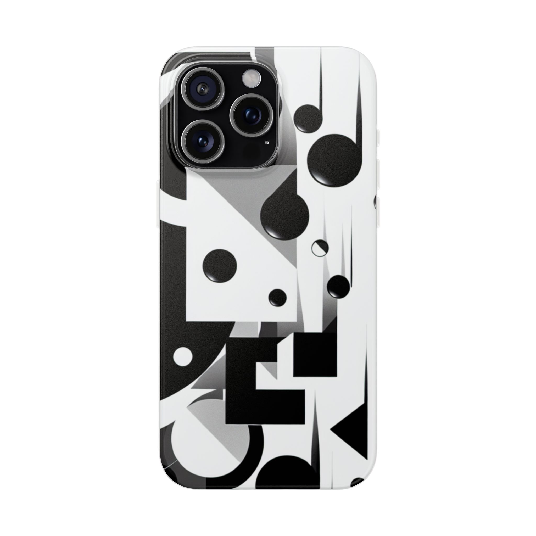 Black & White Abstract Trendy Resistant Flexi Phone Back Case