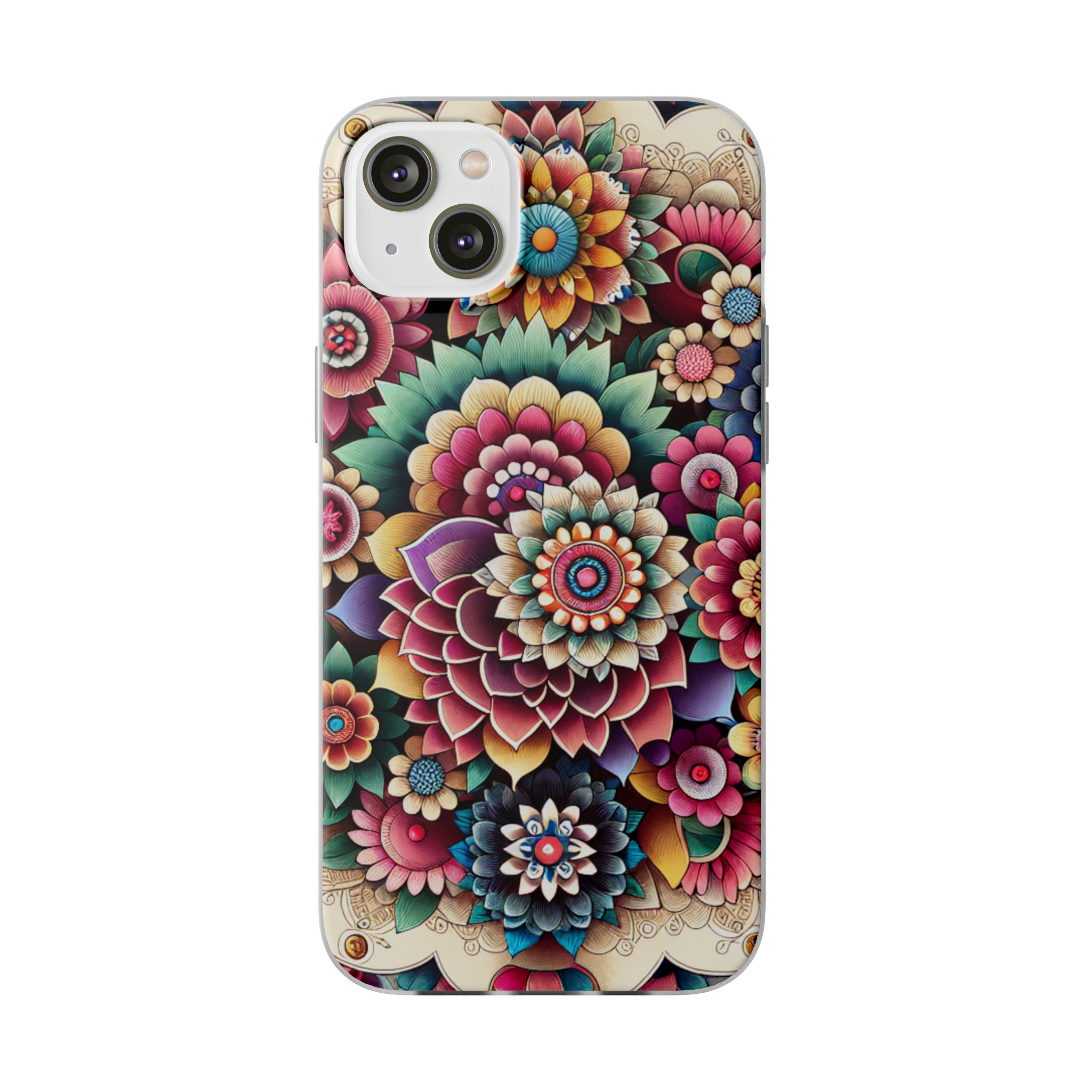 Floral Pattern Print Trendy Resistant Flexi Phone Back Case - Image 6