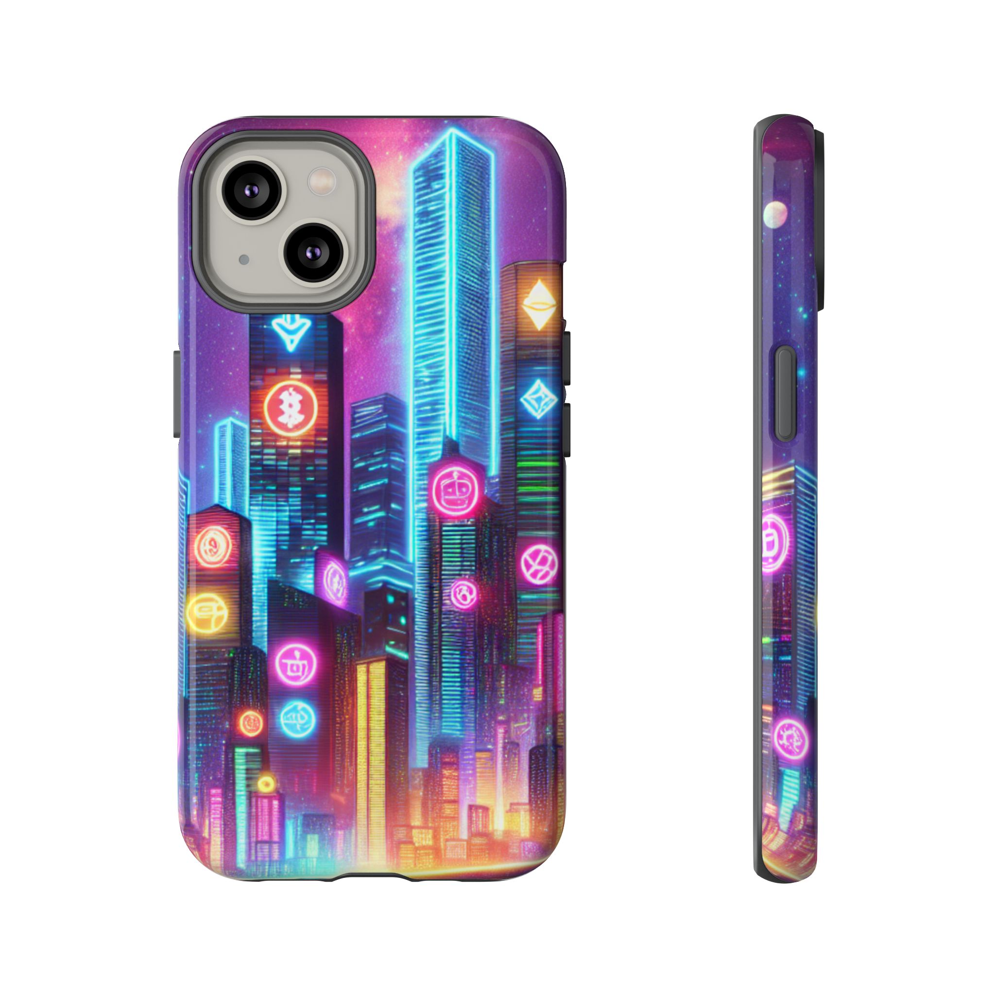 Neon Skyscraper Art Trendy Sleek Resistant Tough Phone Case - Image 8