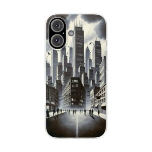 Modern Black & White City Trendy Resistant Flexi Phone Back Case