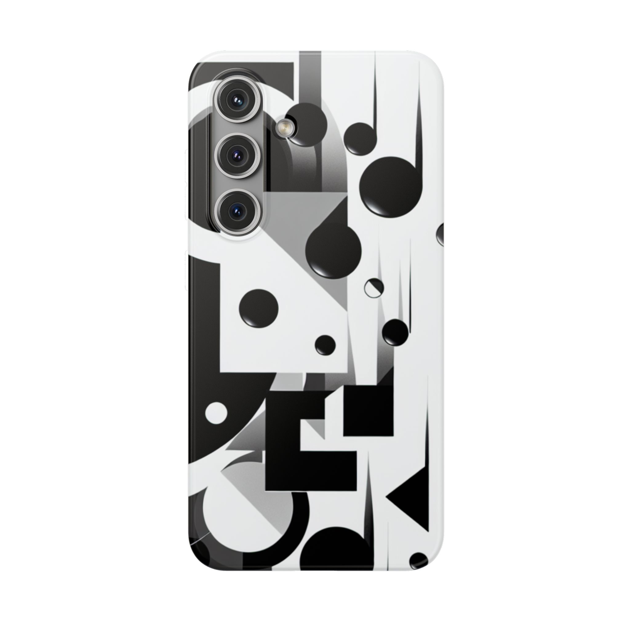 Black & White Abstract Trendy Resistant Flexi Phone Back Case - Image 7