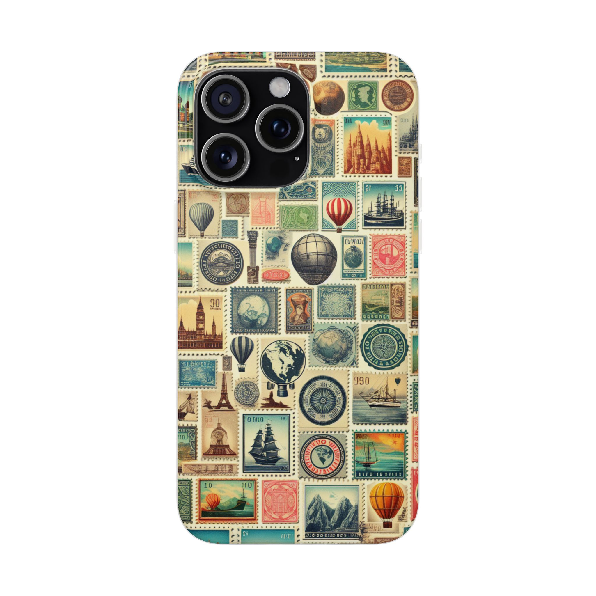 Travel Fun Stamp Trendy Resistant Flexi Phone Back Case - Image 3