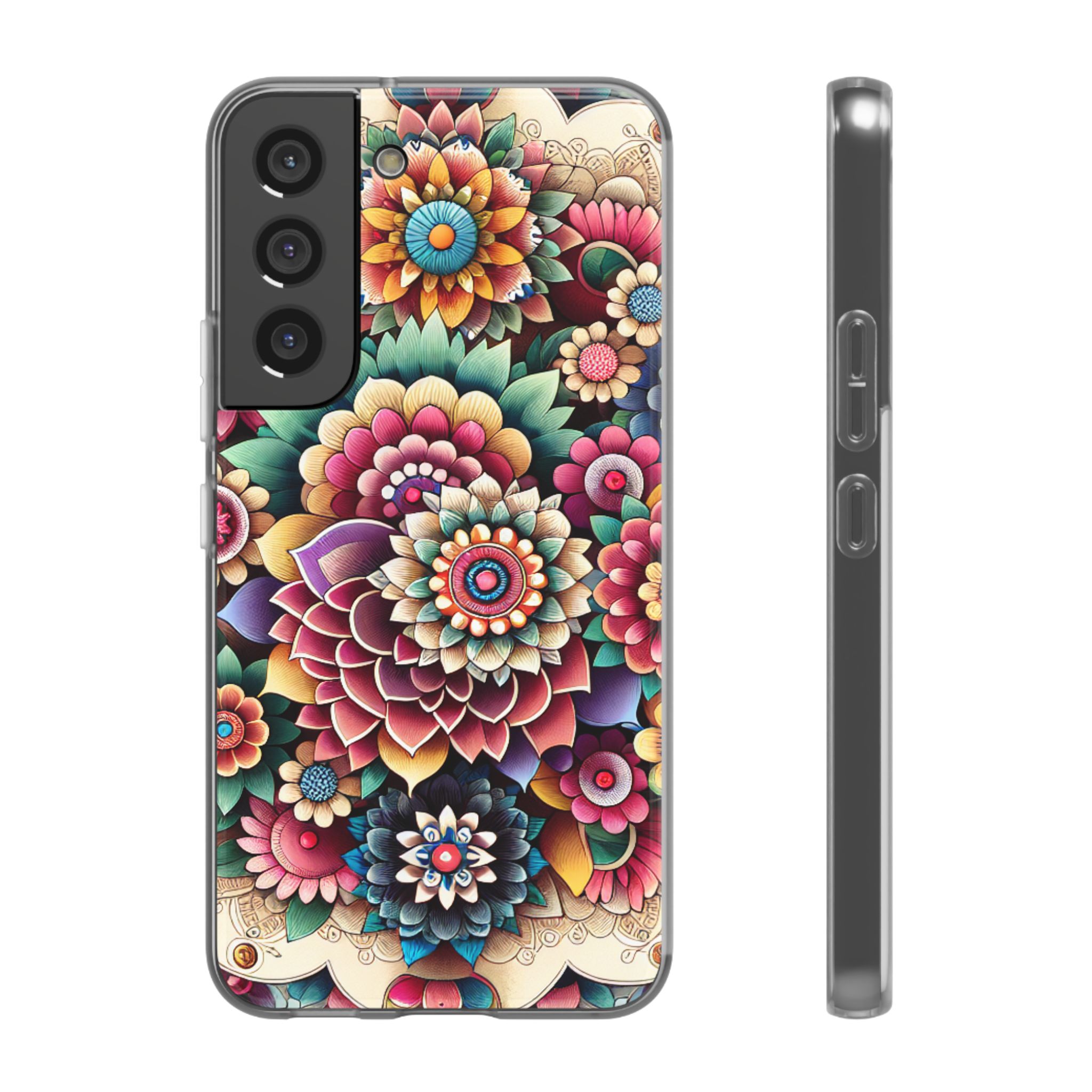 Floral Pattern Print Trendy Resistant Flexi Phone Back Case - Image 5