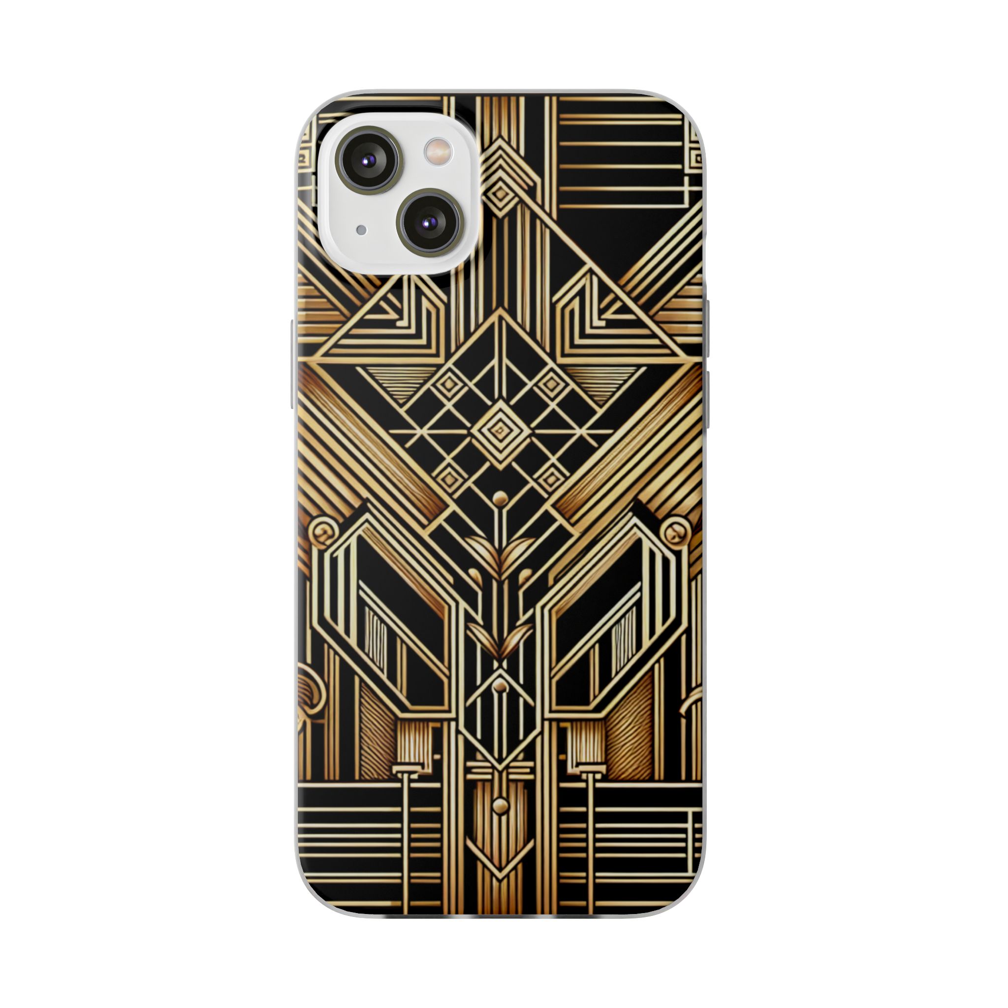 Golden Art Deco Trendy Resistant Flexi Phone Back Case - Image 6