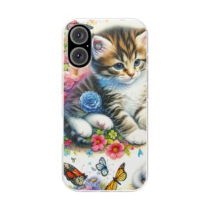 Butterfly & Cat Trendy Resistant Flexi Phone Back Case