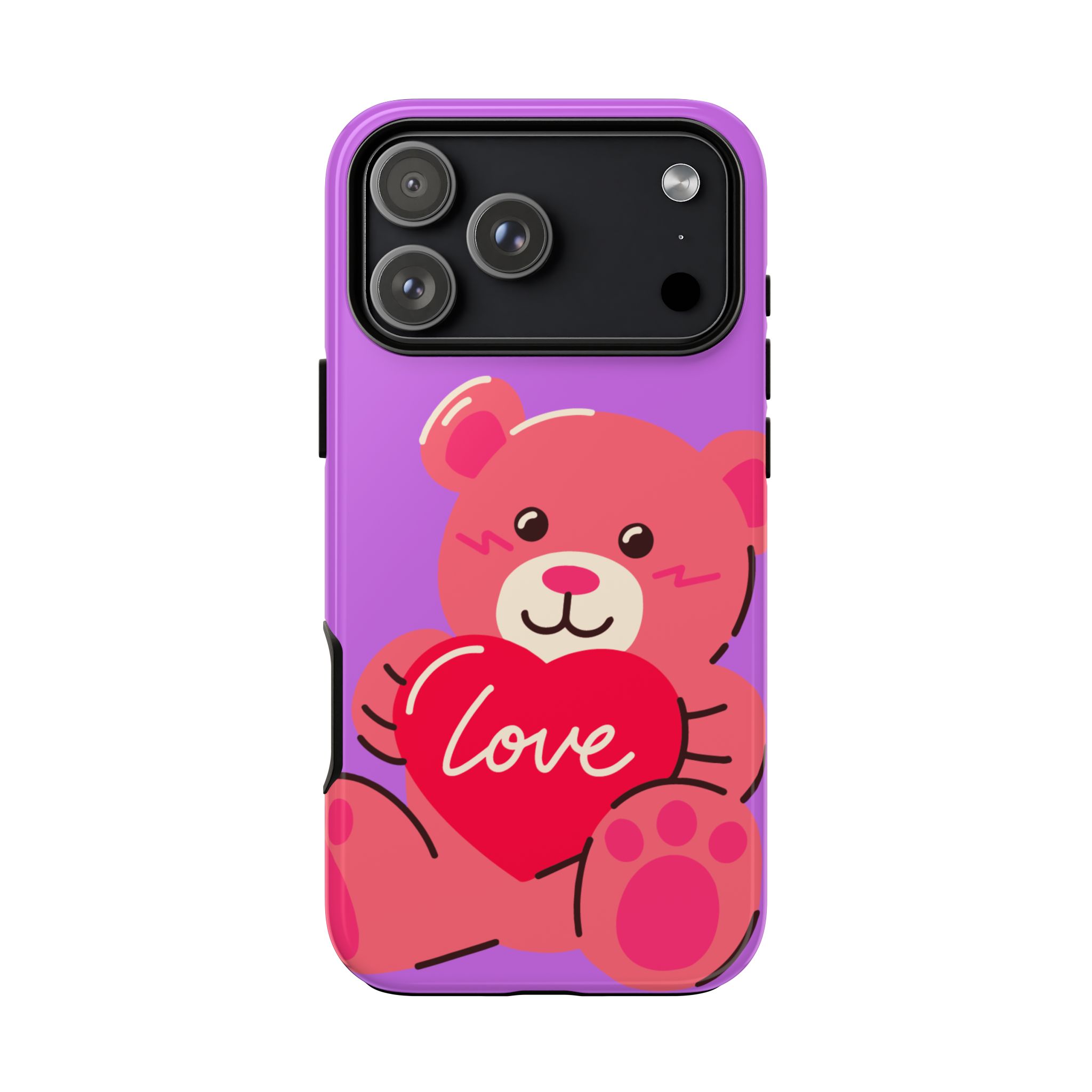 Teddy Love Forever Resistant Trendy Tough Phone Case - Image 2