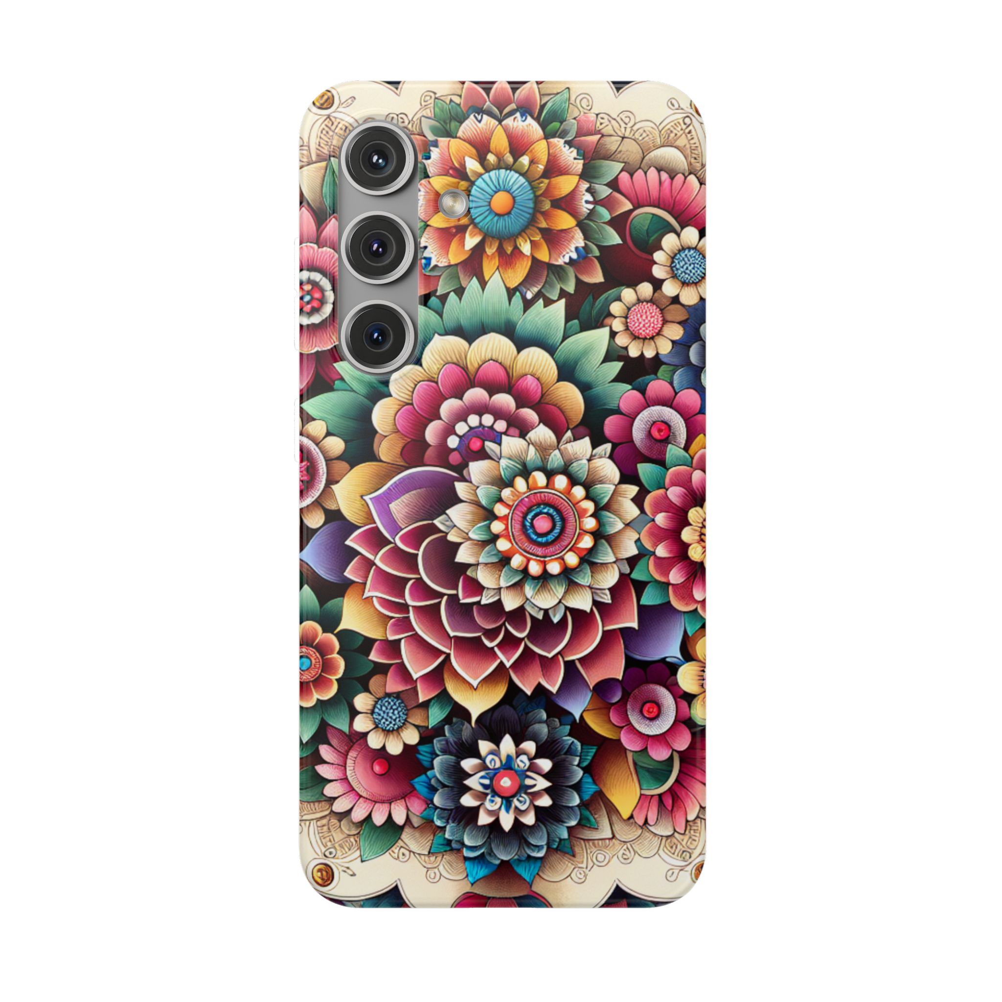 Floral Pattern Print Trendy Resistant Flexi Phone Back Case - Image 7