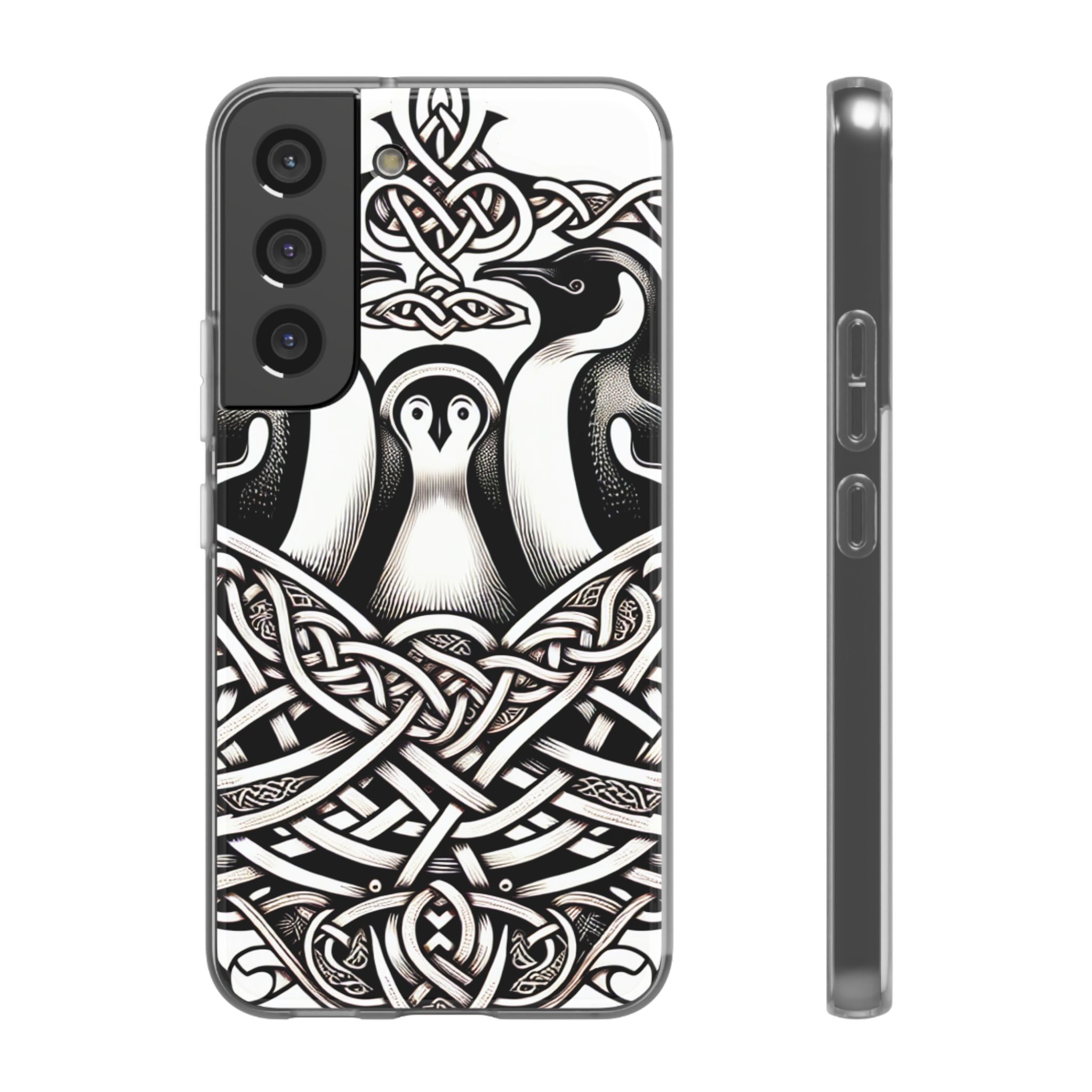 Birds With Artistic Pattern Trendy Resistant Flexi Phone Back Case - Image 5